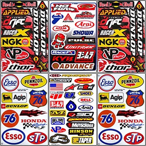 ุ6x Super Cross ATV Dirt Bike Helmet Racing Motorcycle Decal Sticker Sheets #HM-604