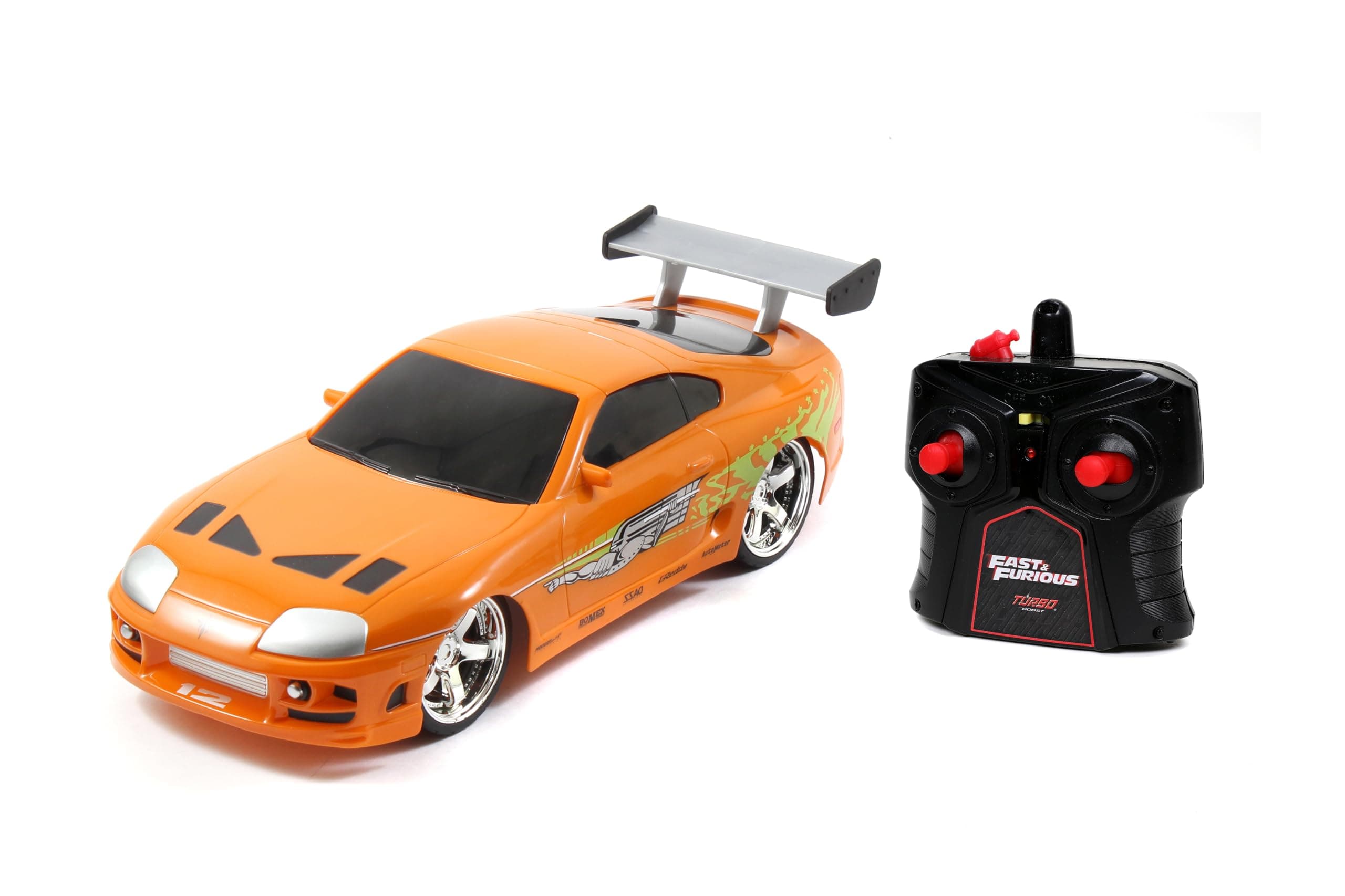 Jada Toys Fast & Furious RC 1995 Toyota Supra Vehicle (1/16 Scale), Orange
