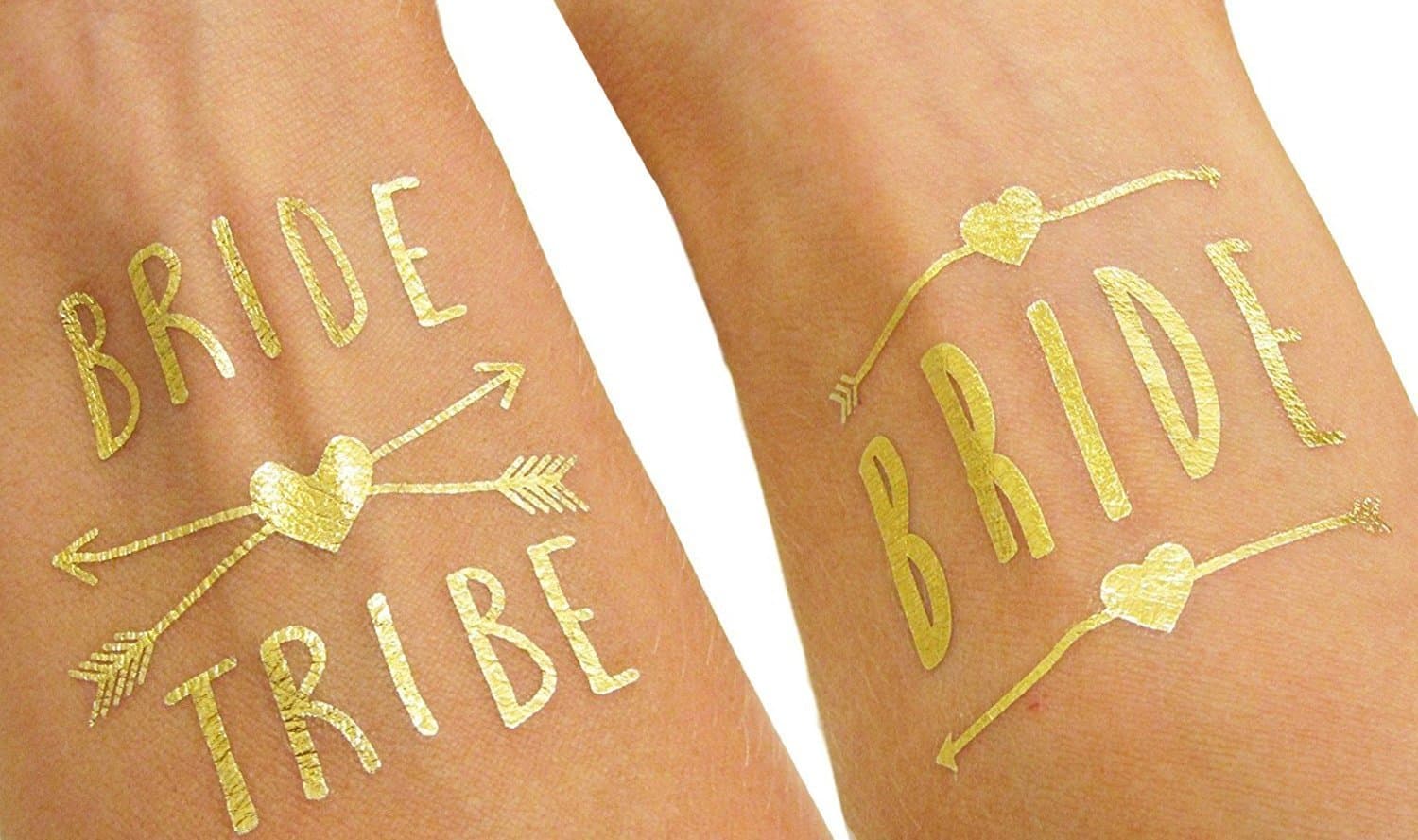Bachelorette Party Bride Tribe Temporary Gold Tattoos - Great Party Favors
