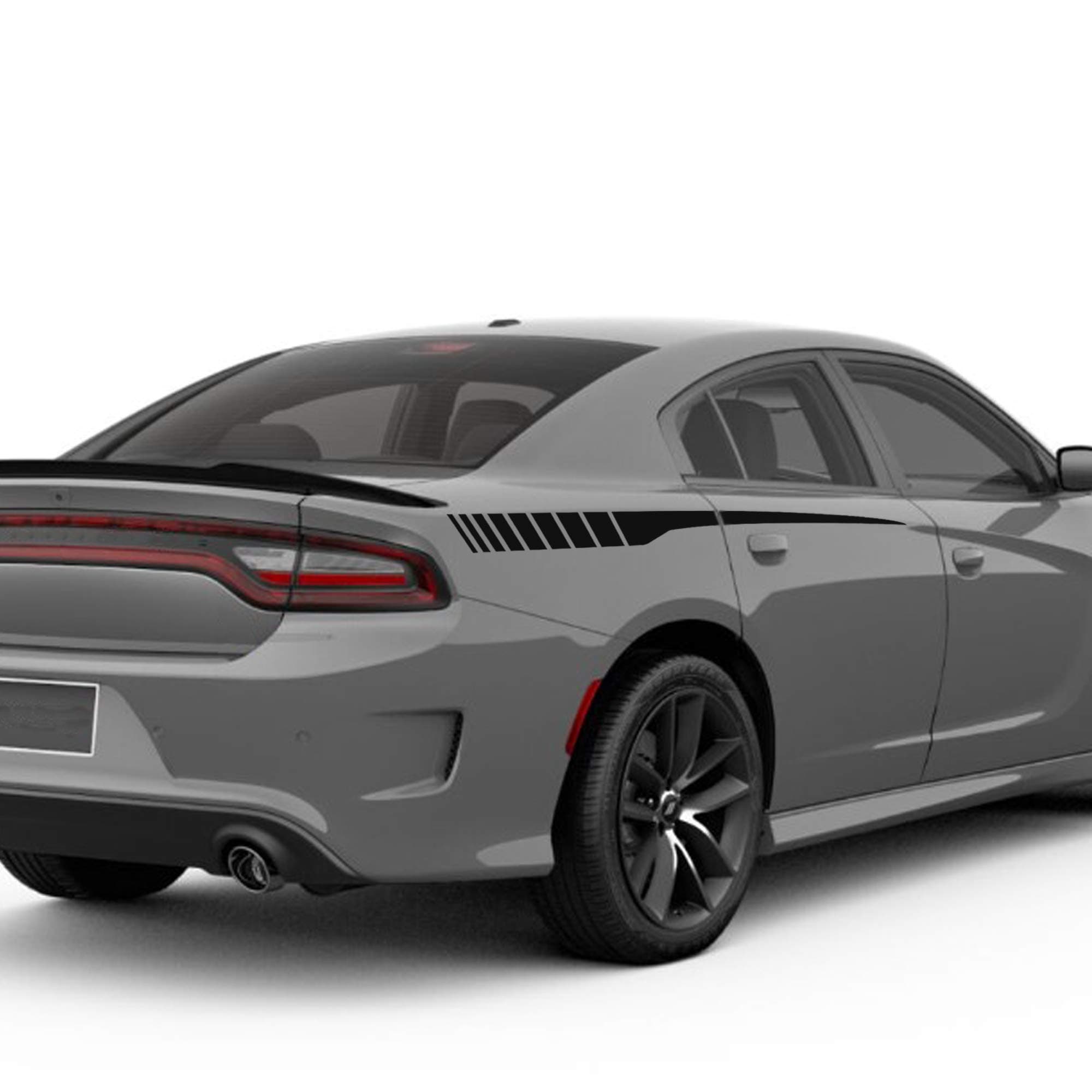 Rear Quarter Racing Spear Stripe Kit Sticker Decal Graphic Compatible with Dodge Charger All Models(205B)
