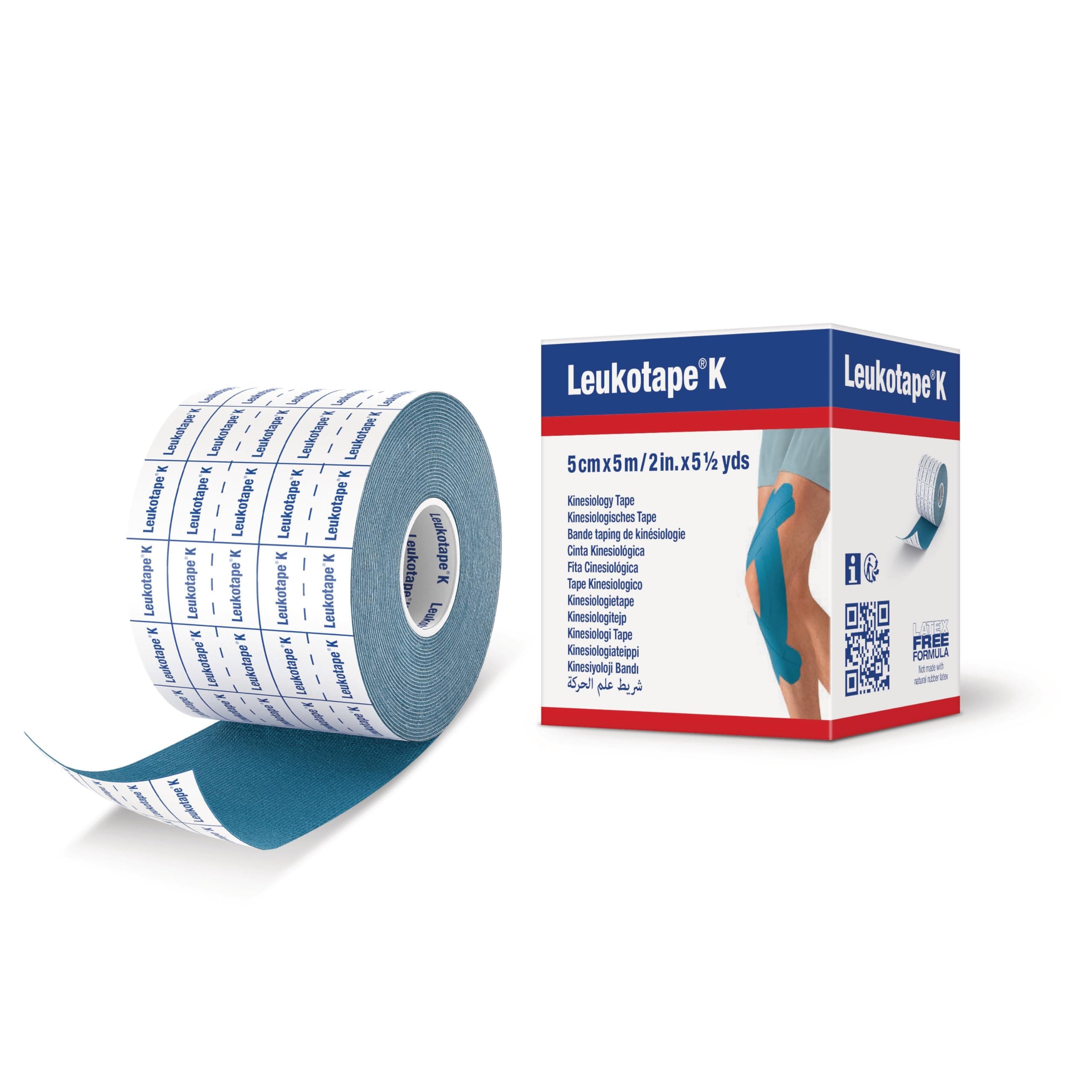 LEUKOTAPE K 2 Inch X 5.4 Yard, Blue (Pack of 5)