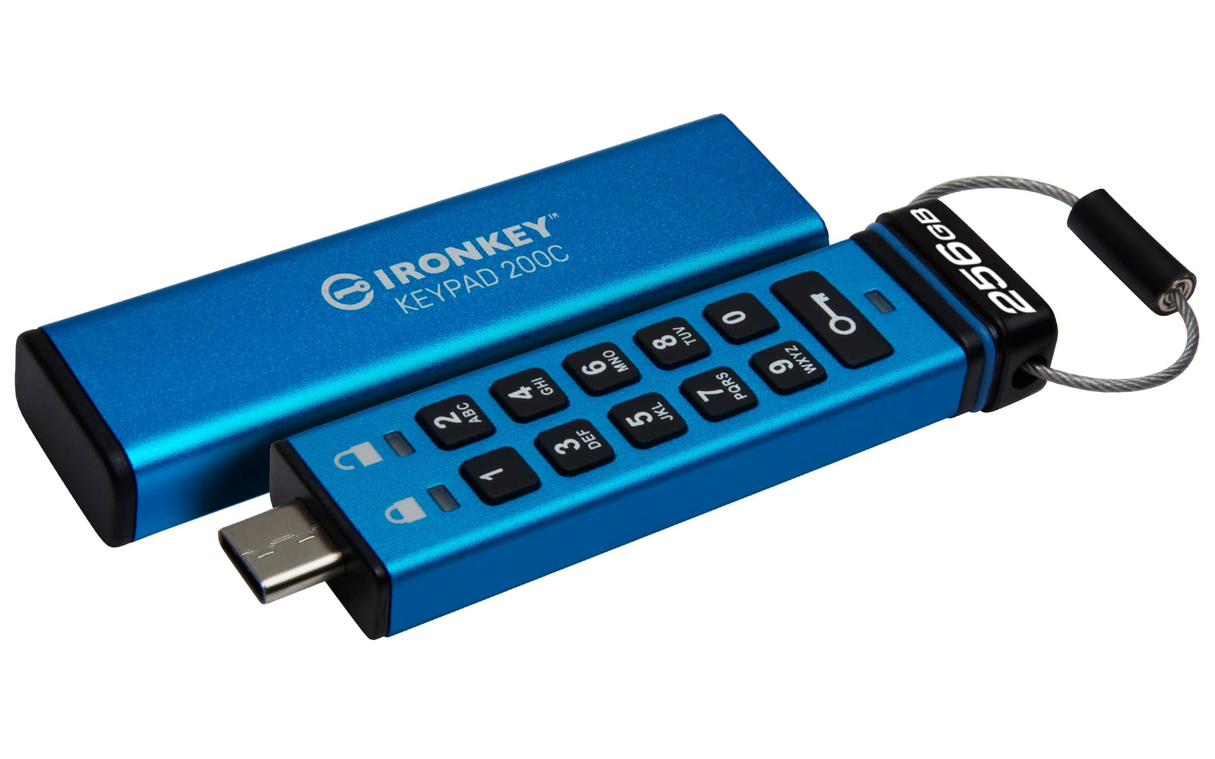 IronKey Keypad 200C Type-C hardware-encrypted USB Flash Drive FIPS 140-3 Level 3 (Pending) with XTS-AES 256-bit Hardware Encryption -IKKP200C/256GB