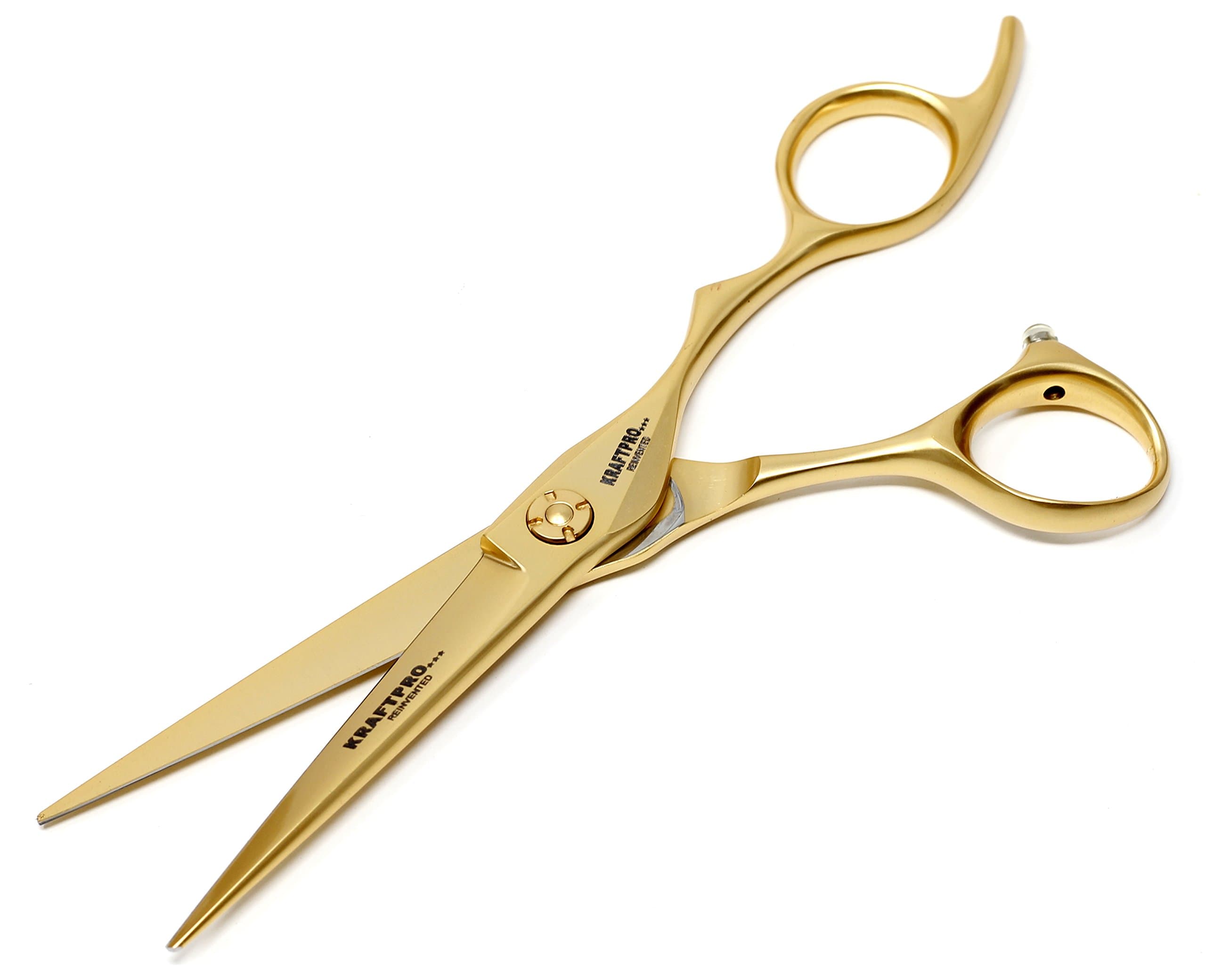 KRAFTPRO REINVENTED KRAFTPRO Goldline 6 Professional Salon Barber Hair Cutting Scissor Gold With Pouch/Screw Cleaning Cloth & Oil, 12 x 6 cm