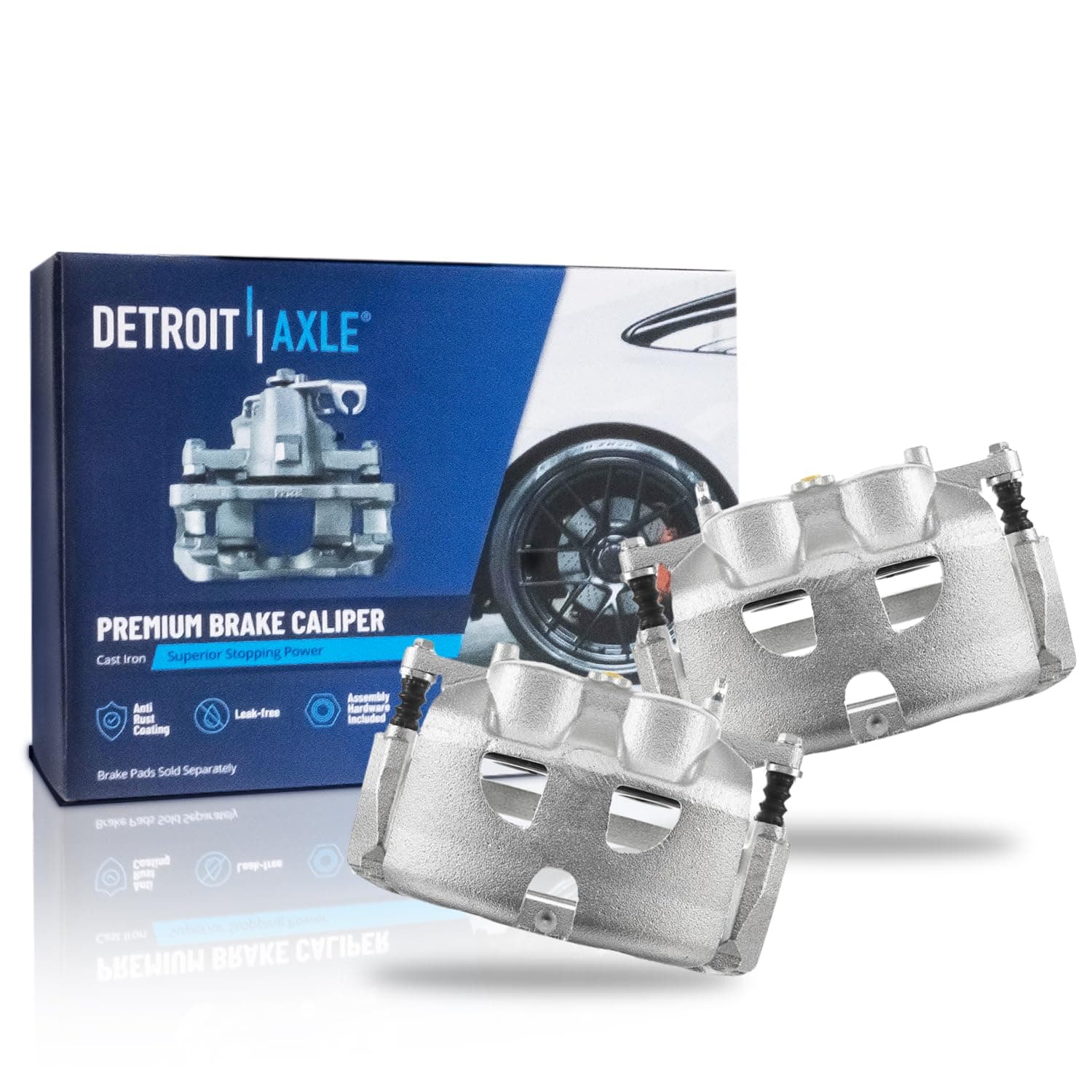 Detroit Axle - 2pc Front Brake Calipers for Ford 2012-2020 F-150, 2011-2013 2015-2017 Lobo, Disc Brake Calipers with Brackets 2016 Replacement