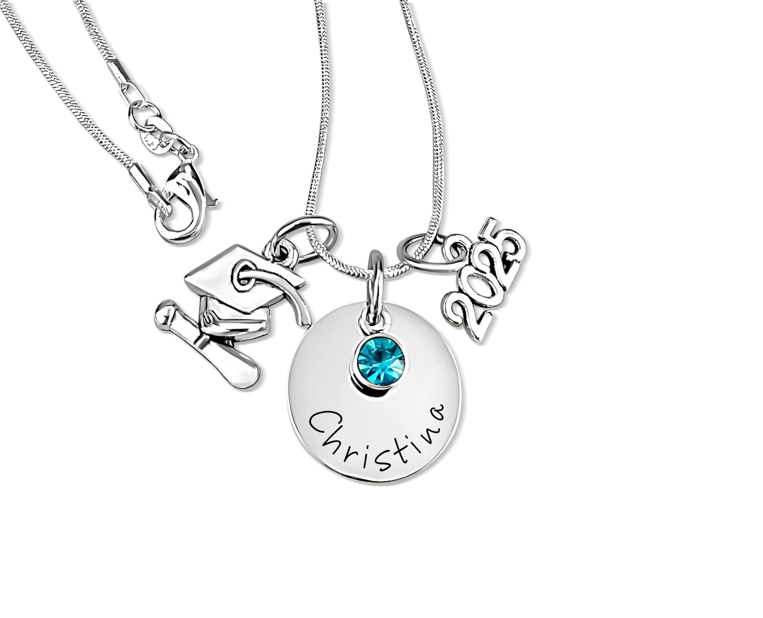 Graduation Necklace, Personalized Graduation Gift, Class of 2025, Engraved Graduation Jewelry, High School Graduation, Class of 2025, Class of 2026, Class of 2024