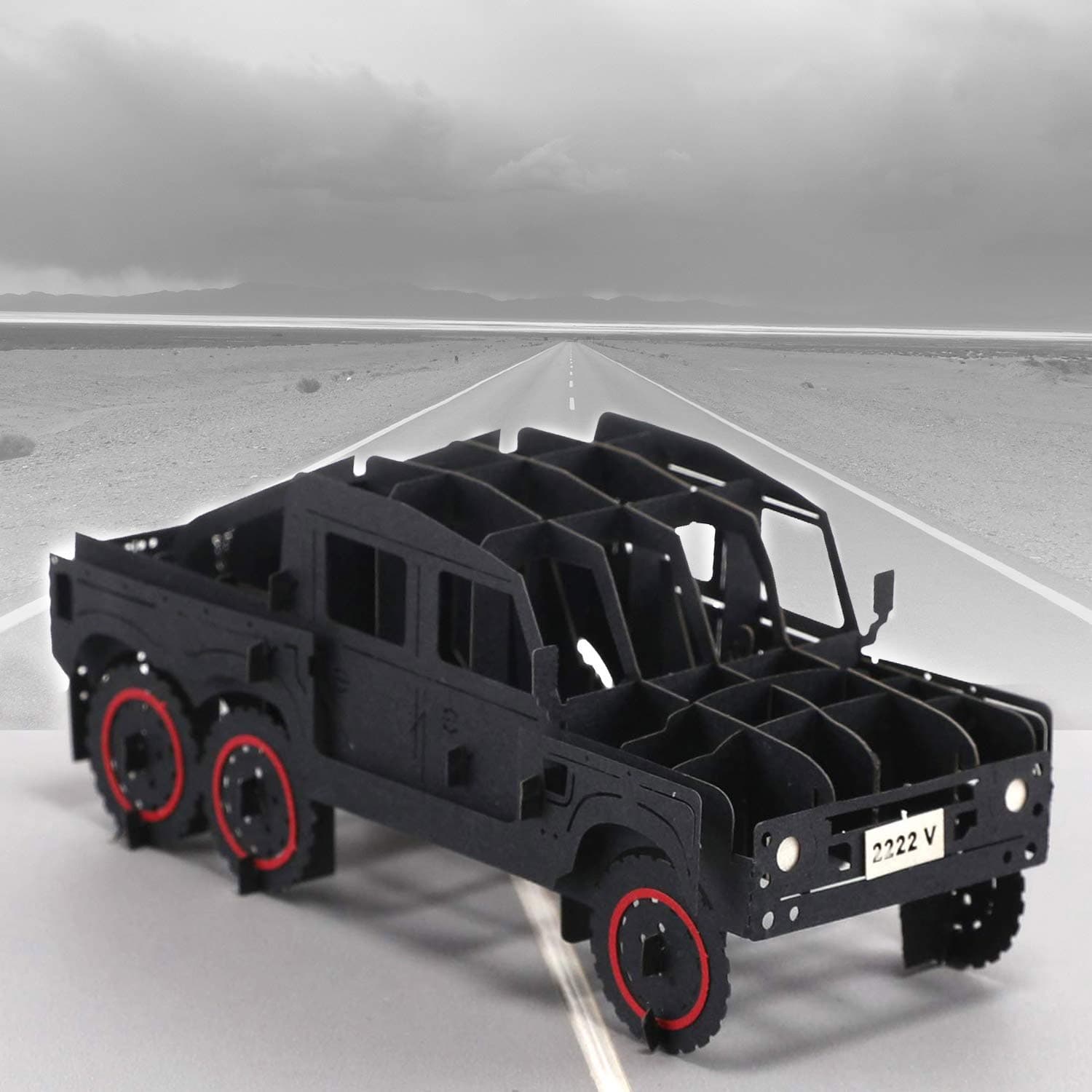 Cool Greeting Card Gift for Men - Handmade Jeep Car 3D Pop Up Card for Dad Son Friend Brother Kids Husband on Birthday Fathers Day Graduation Wedding Anniversary Business, with Envelope and Stickers