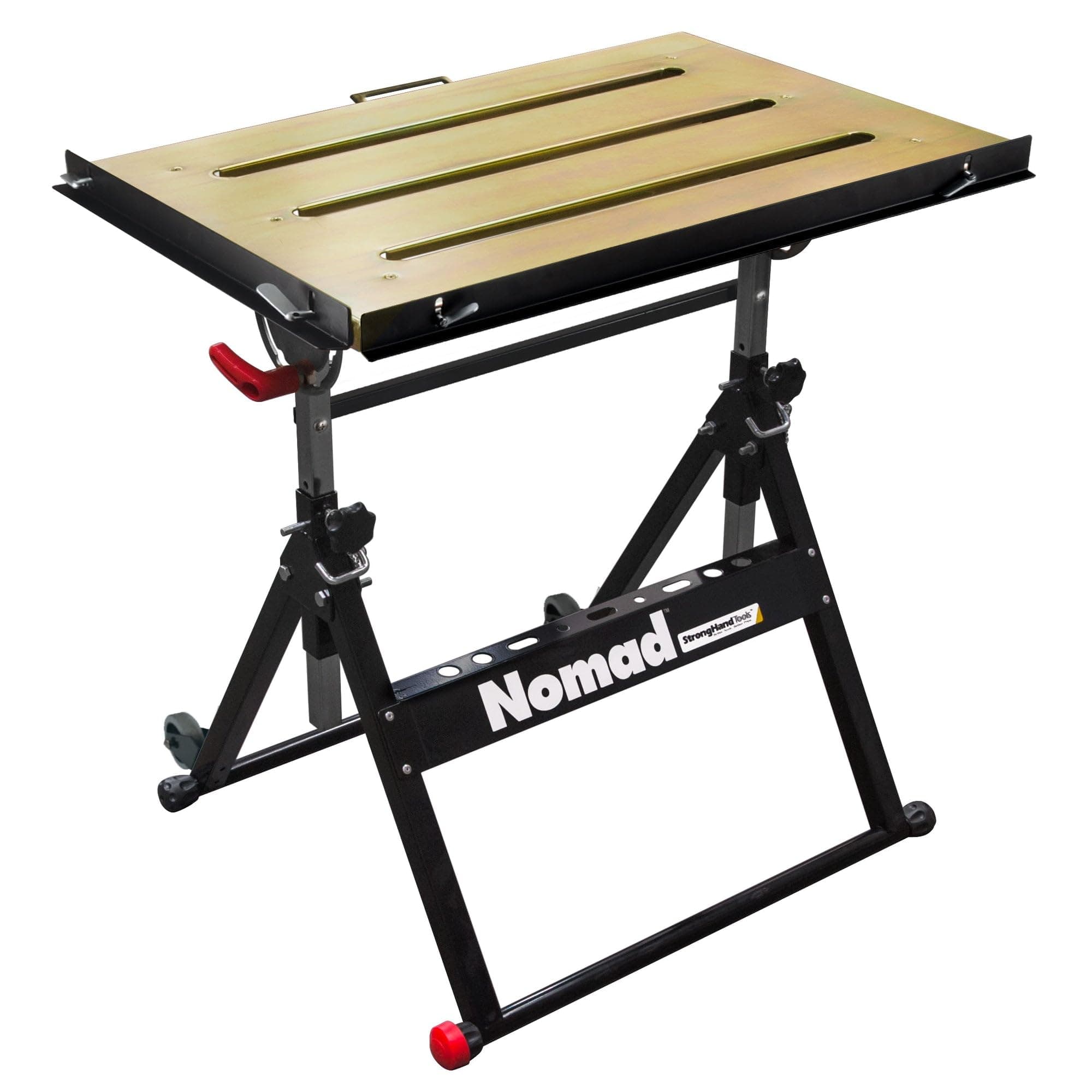 Steel Welding Table, 1.1″ (28mm) Tabletop Slots, Adjustable Angle & Height, Casters, Retractable Guide Rails, Eccentric Leveling Foot, TS3020