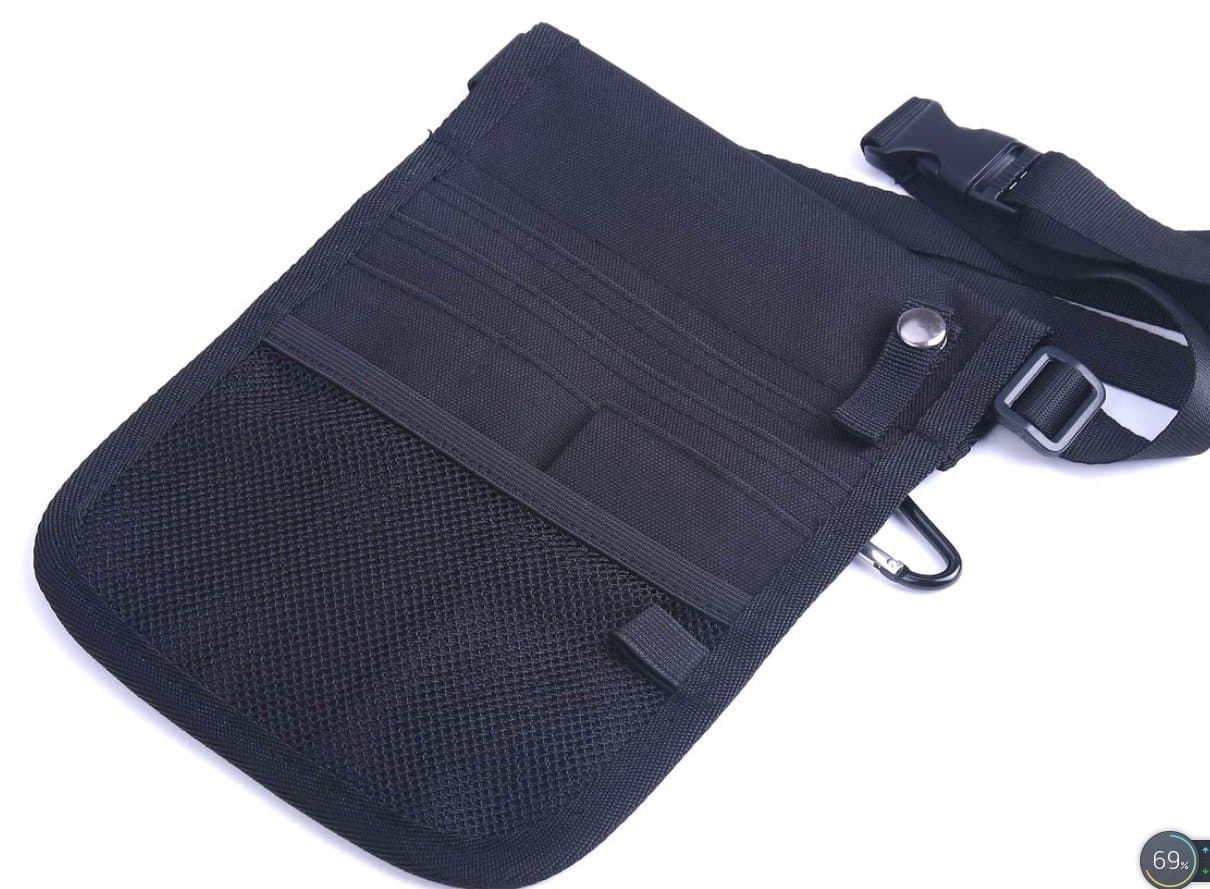 Olin Klein Waist Bag Nurse Pouch For Portable Tool Quick Pick, Pocket Organizer Belt,Nurse Pouch Waist Bag,Medical Tool Pouch,9 Pockets, Long Adjustable Detachable Belt,Double Sides