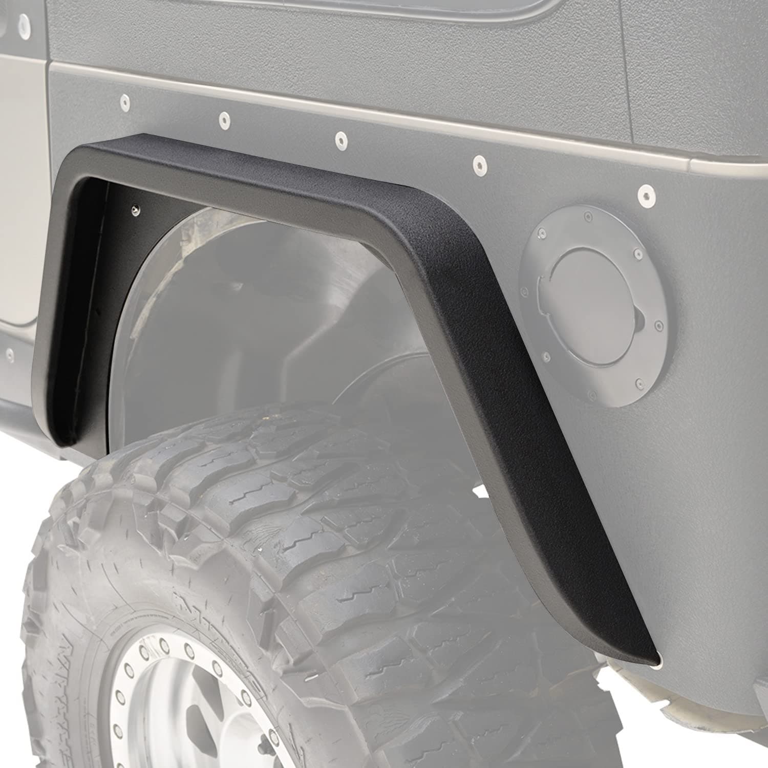 EAG Rear Fender Flare Armor Steel Fit for 97-06 Wrangler TJ