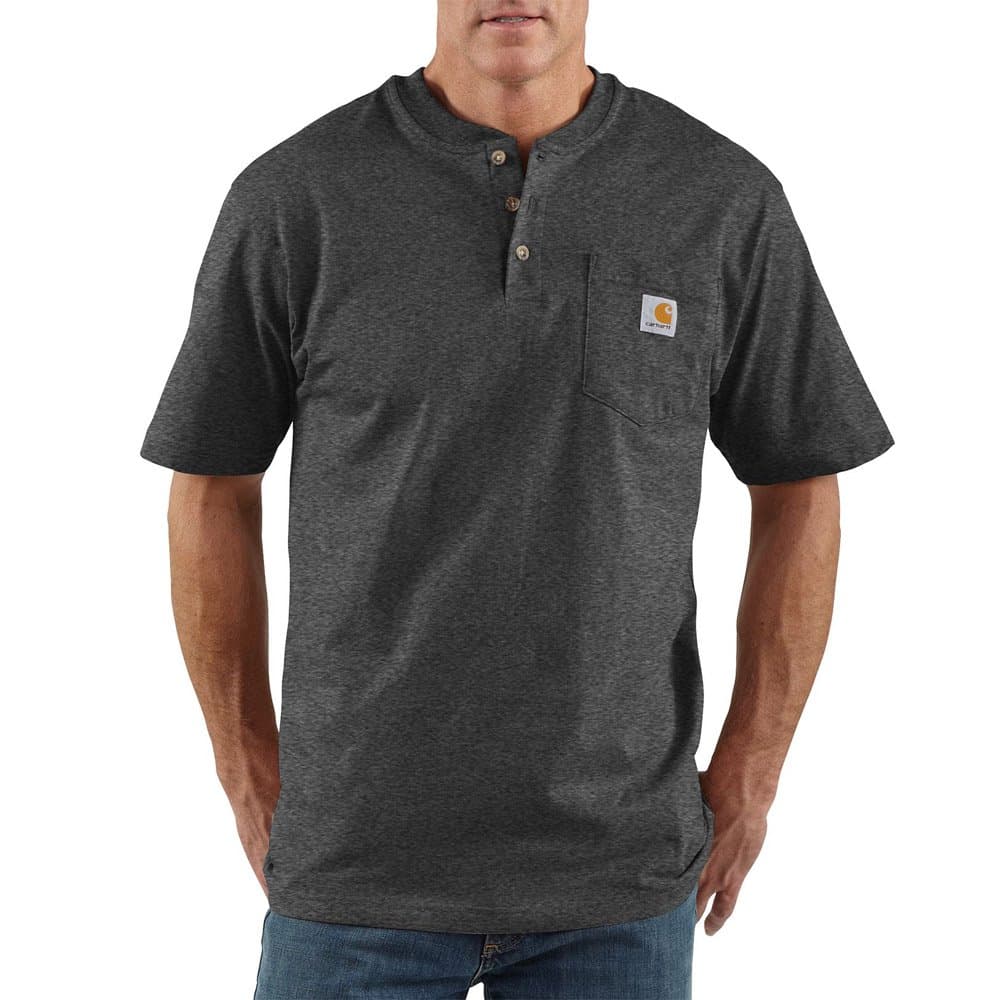 Carhartt Men's Loose Fit Heavyweight Short-Sleeve Pocket Henley T-Shirt