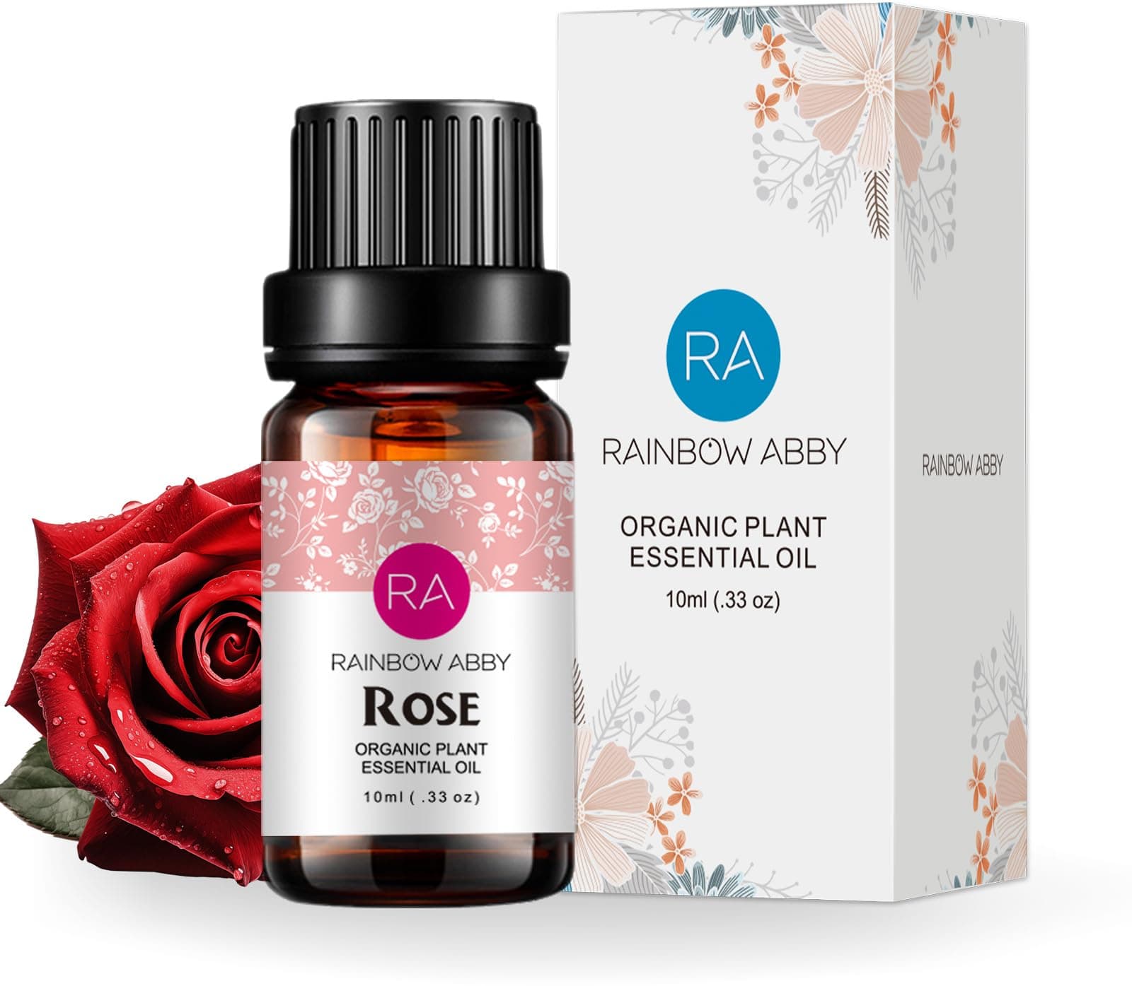 Rose Essential Oil Organic 100% Pure Best Therapeutic Grade Essential Oil - 10 ml