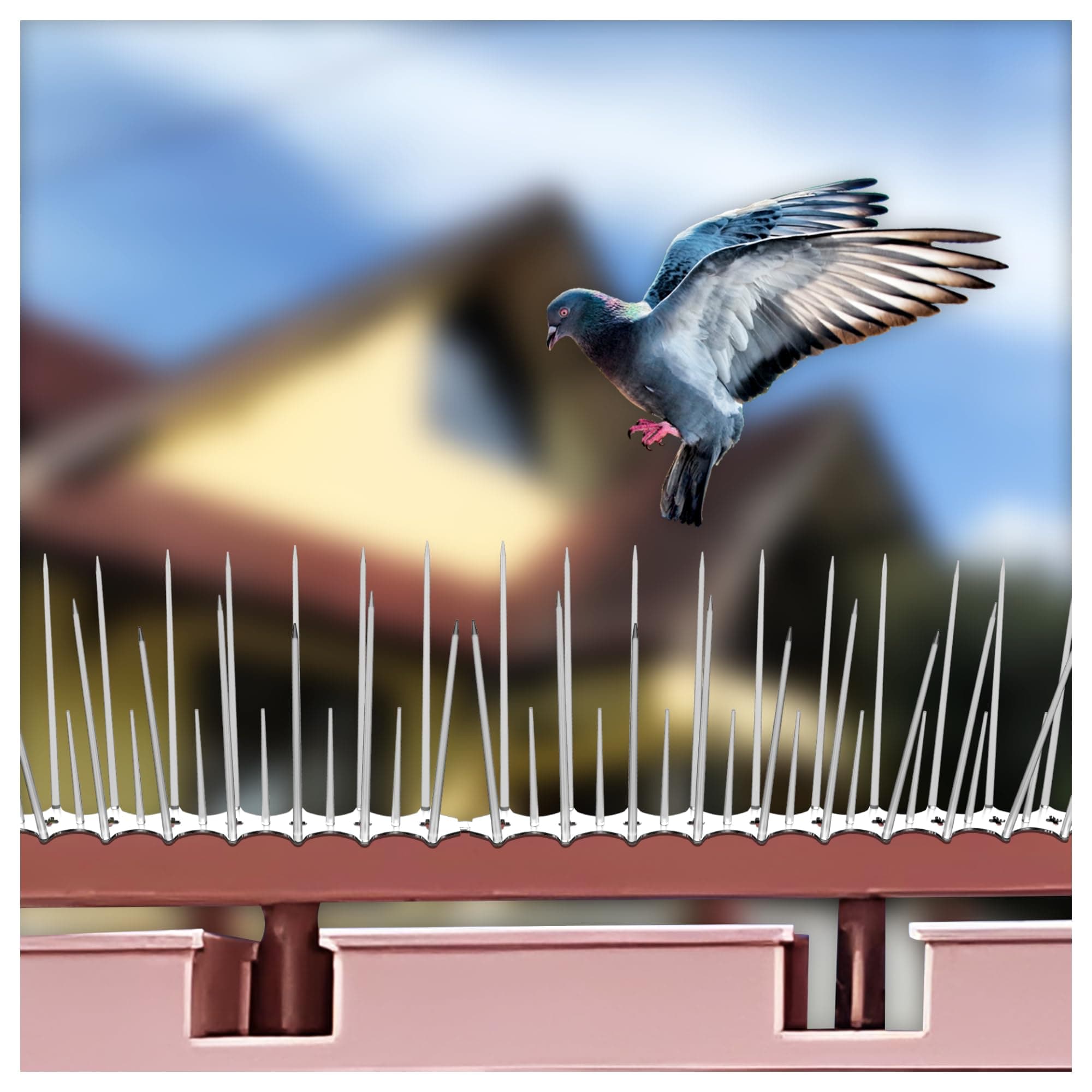 SWAPKART(Pack of 5) Bird and Pigeon Spikes, Pigeon Control Spikes Anti Bird Plastic Spikes for AC Balcony Railing Window Home Protection from Pigeon Dog Monkey Crow Kabootar Transparent