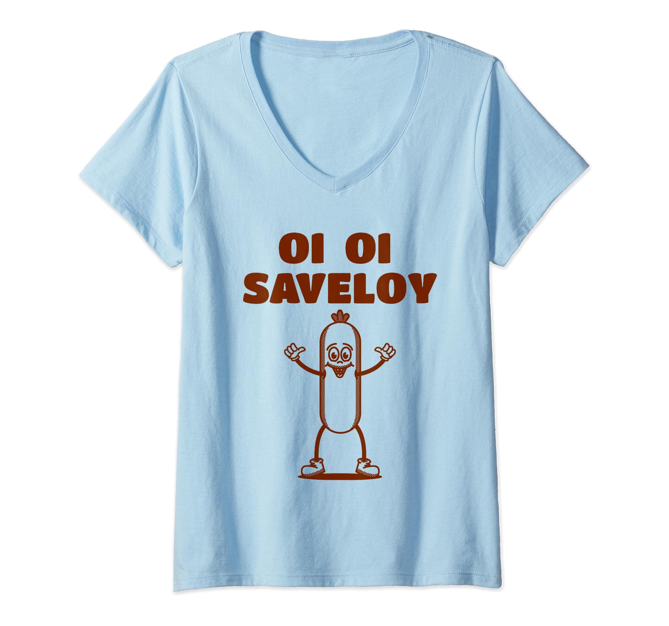 Womens Oi Oi Saveloy - Funny friendly greeting - Hello Sausage V-Neck T-Shirt
