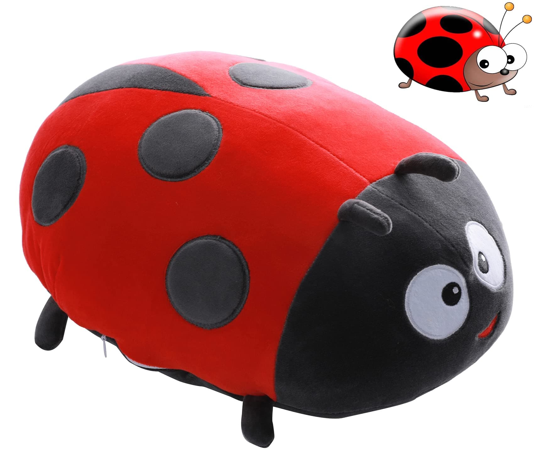 Cute 15.7 Inch Ladybug Stuffed Animals,Ladybird Plush Toys Pillow Anime Lady Beetle Plushie Hugging Pillow Ladybug Doll Gift For Kids And Lovers In Birthday, Christmas, Valentine S Day...