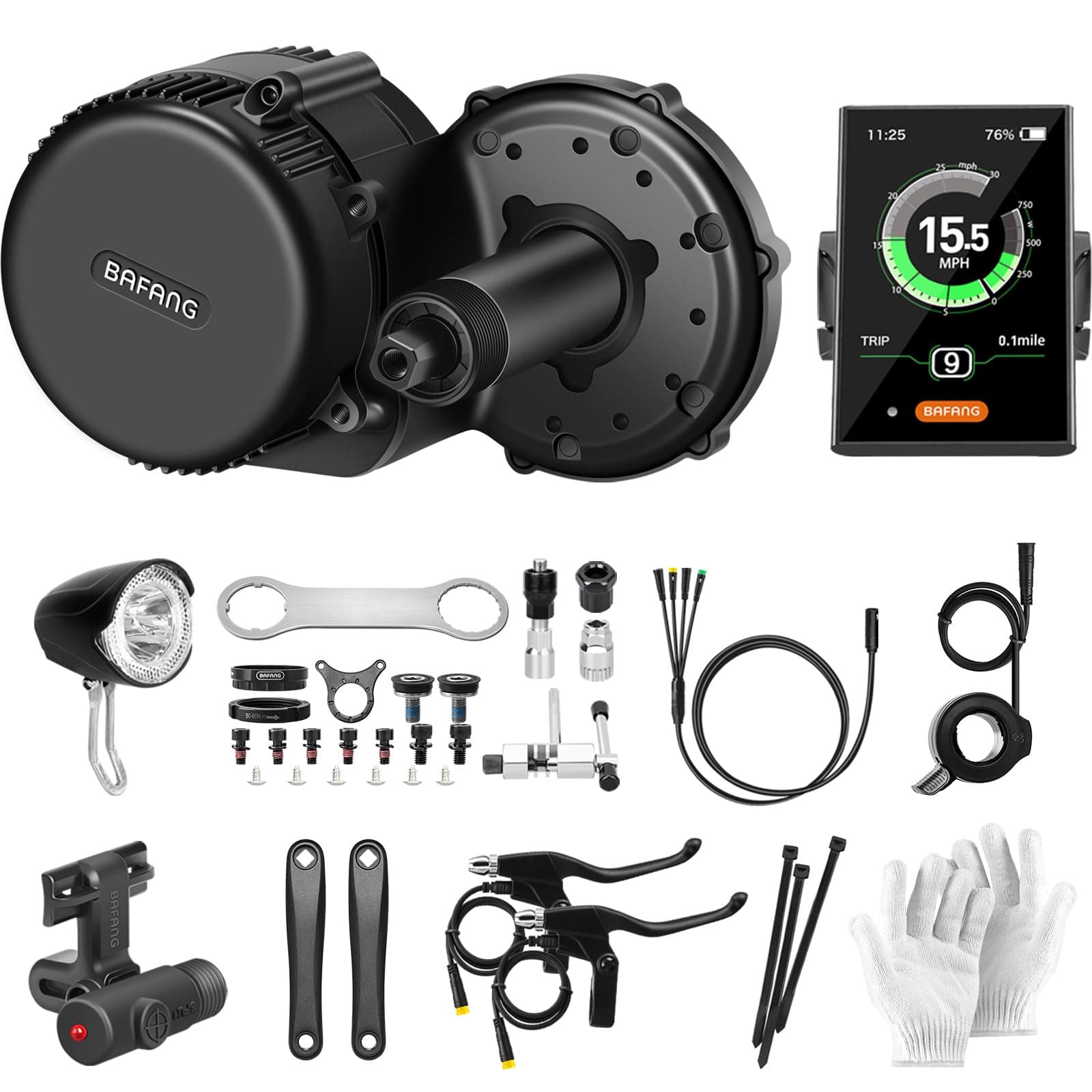 BAFANG BBS01B Central Motor 48V 500W Conversion Kit Ebike Engine G340 3.5 Inch C18 Display