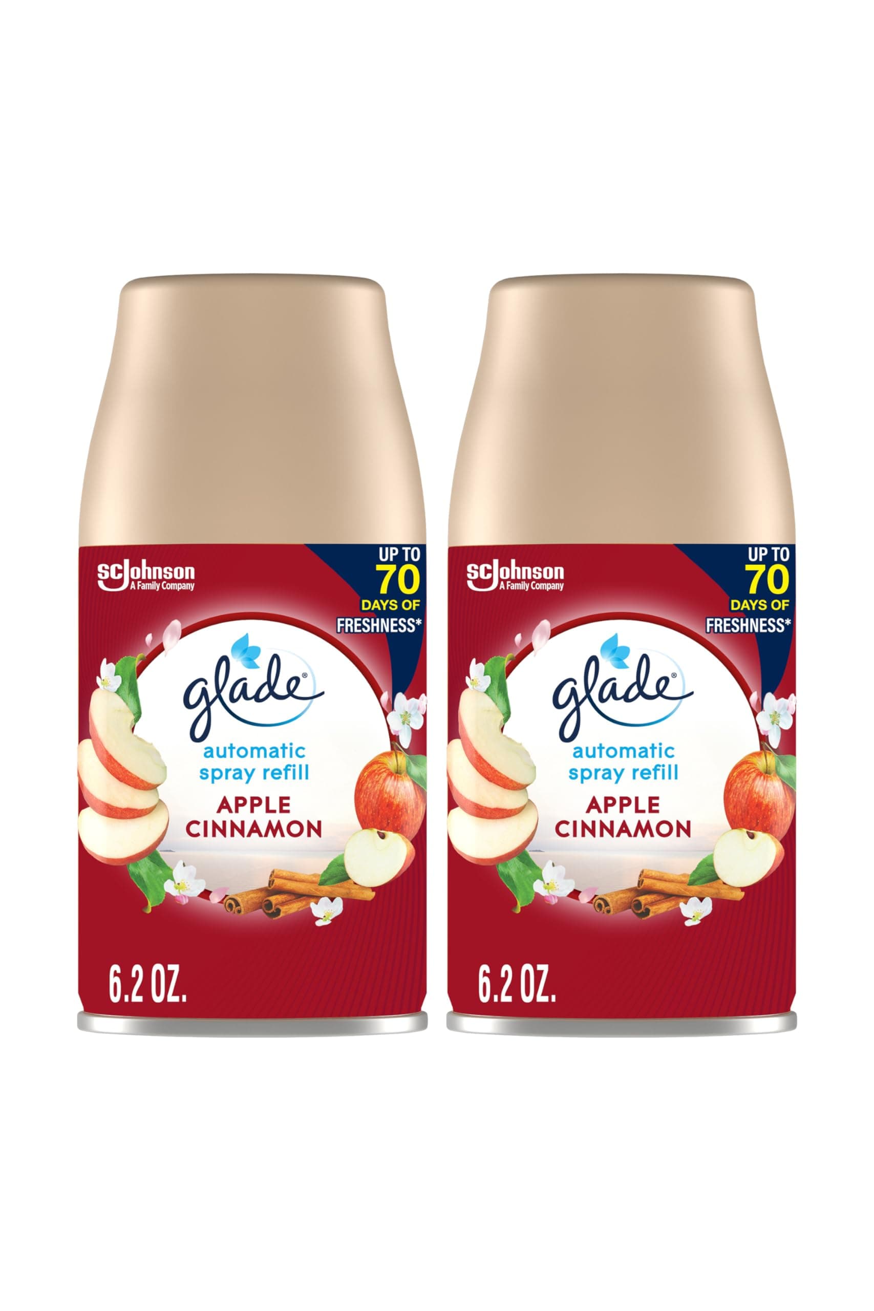 Automatic Spray Refill and Holder Kit, Air Freshener for Home and Bathroom, Apple Cinnamon, 6.2 Oz, 2 Count