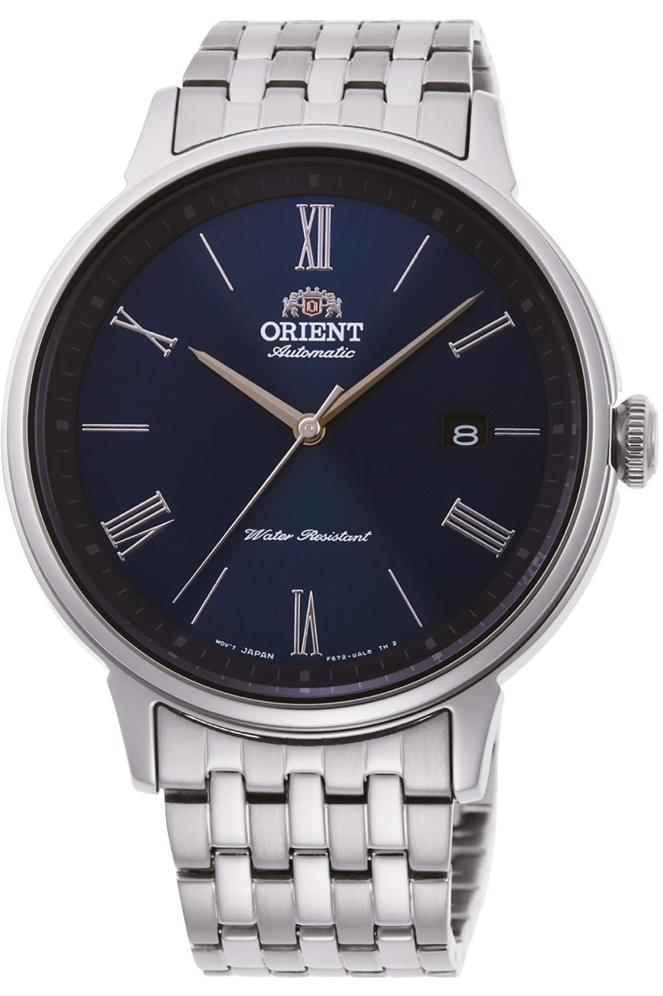 Orient RA-AC0J03L10B Symphony Roman Contemporary Automatic Watch for Men, 42 mm Case Size, Silver/Blue