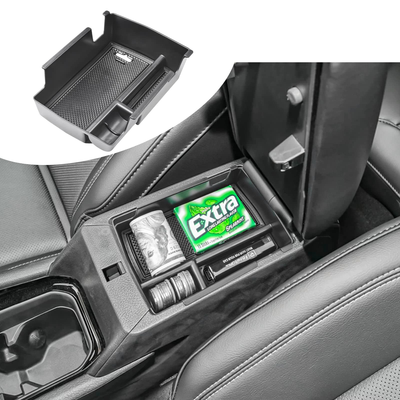 Center Console Organizer Tray Compatible with Jeep Compass 2022 2023 2024 2025 Accessories, Armrest Tray Secondary Storage Box Insert Console Organizer Card Container, Black (NOT For Ltd)