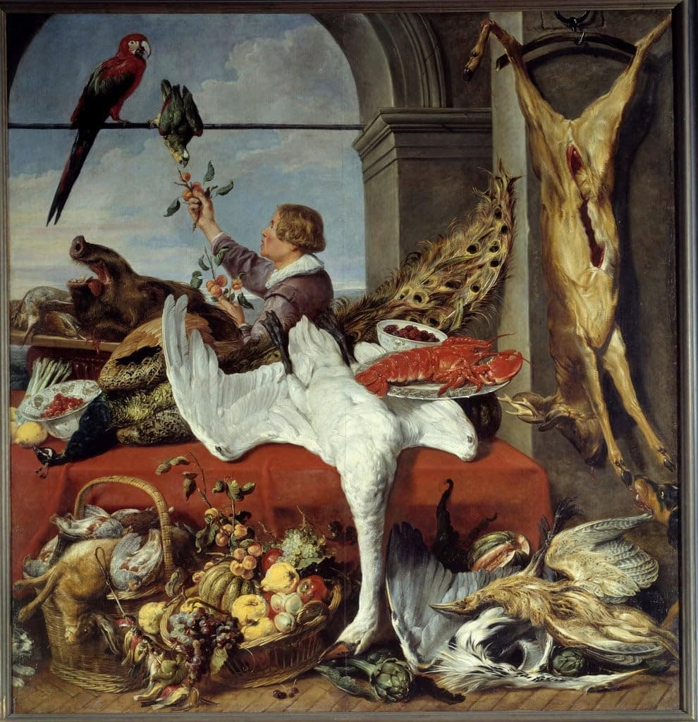 ZVLYVHSK Famous Poster and Print Wall Art Painting Interior of Offices Still Life of Vegles by Frans Snyders or Snijders HD Canvas Paintingfor Wall Decor 60x90cm