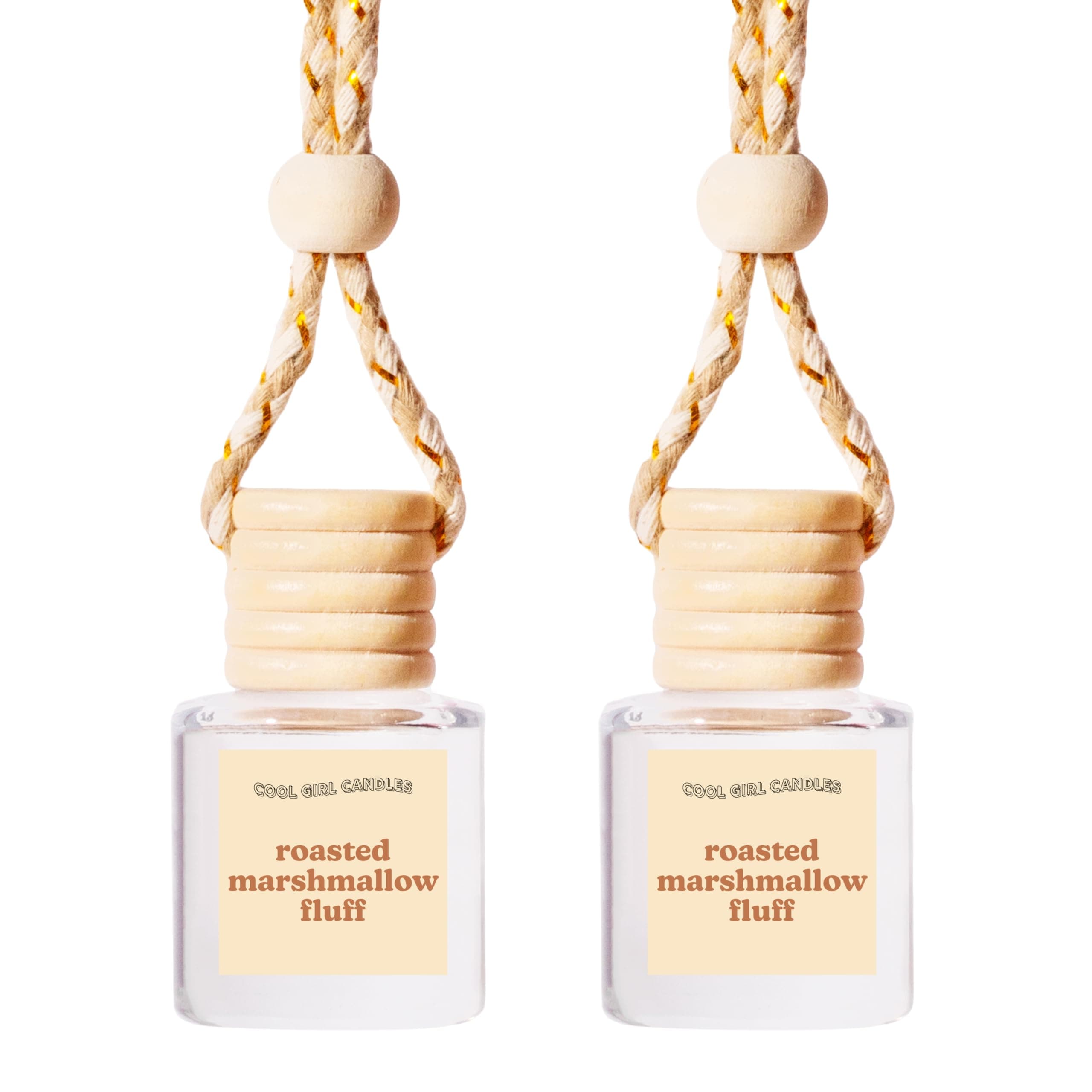 COOLGIRLCANDLES Roasted Marshmallow Fluff Car Hanging Fragrance Oil Air Freshener for Essential Oils, Long Lasting Car Diffuser Bottle