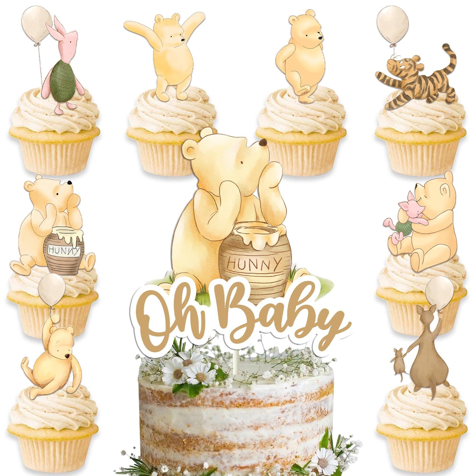 Beauty products Cosmetic eyelash solution 25 PCS Classic The Pooh And For Winnie Baby Shower Decorations and Birthday Party