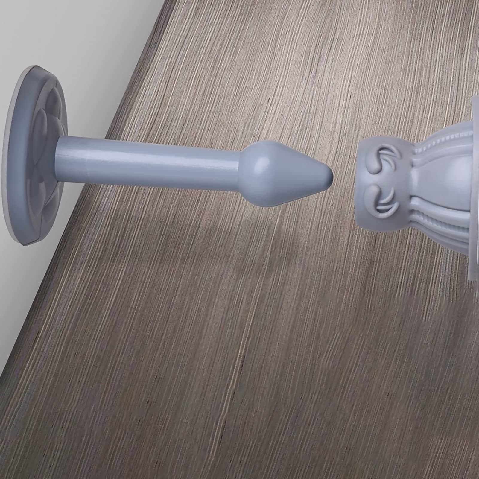 Collision Avoidance Door Stopper, Mute Door Stopper, Silica Gel Door Stopper, Wall-mountedDoor Stopper, Hold Your Door Open (Color : Gray)