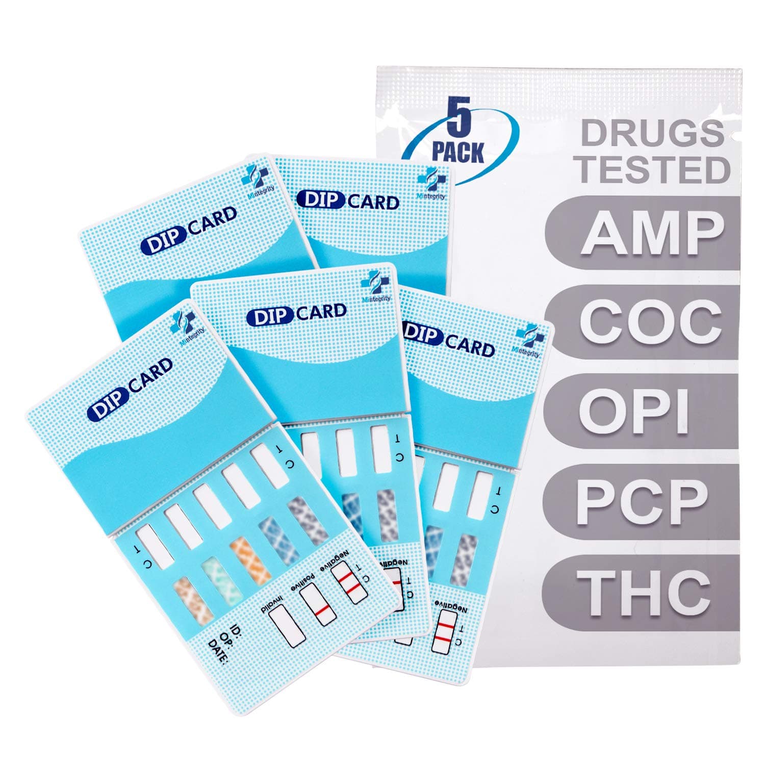 MiCare [5pk] - 5-Panel Urine Drug Test Card (AMP/COC/OPI/PCP/THC) #MI-WDOA-154
