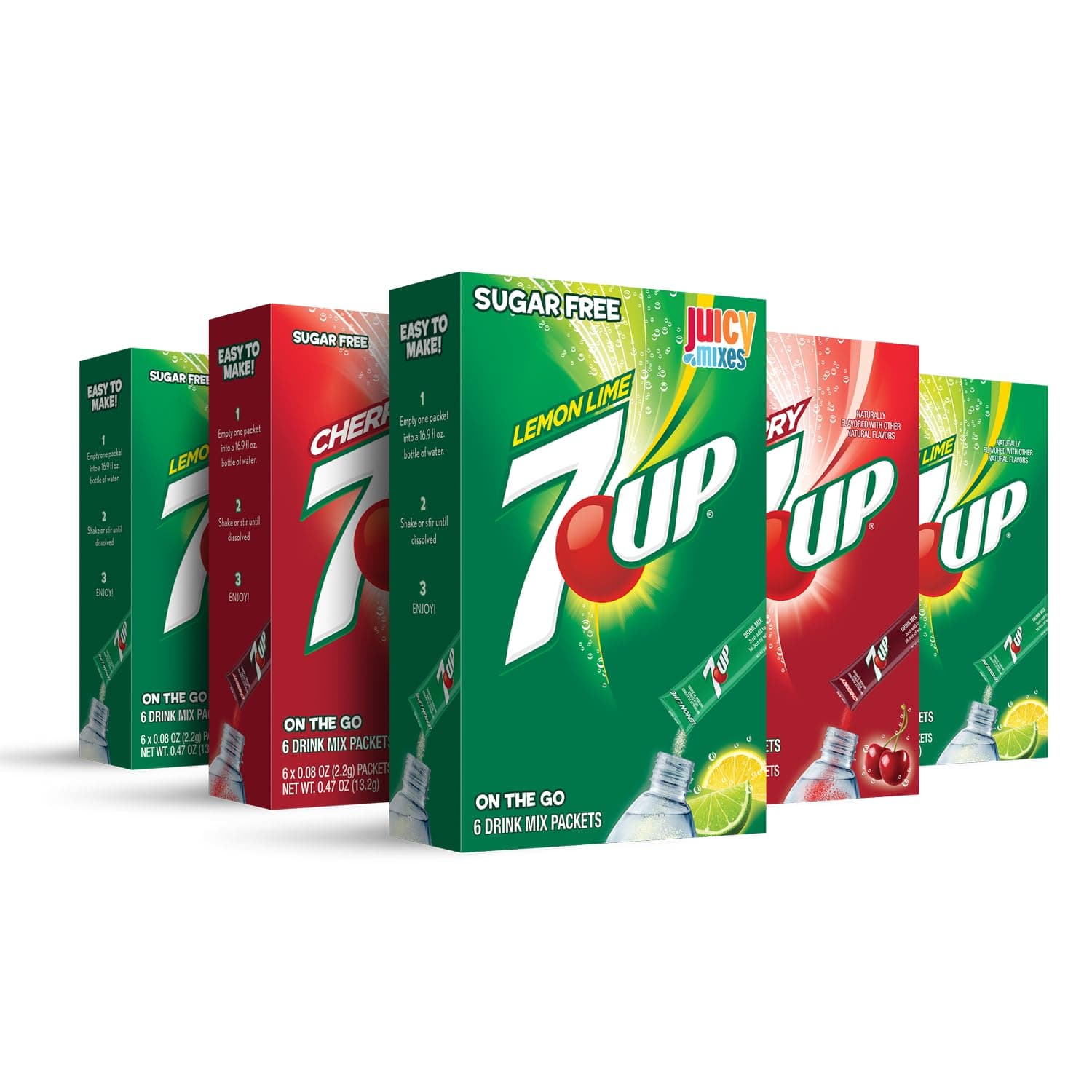 7-UP Powder Drink Mix – Sugar Free & Delicious (Variety, 30 Sticks)