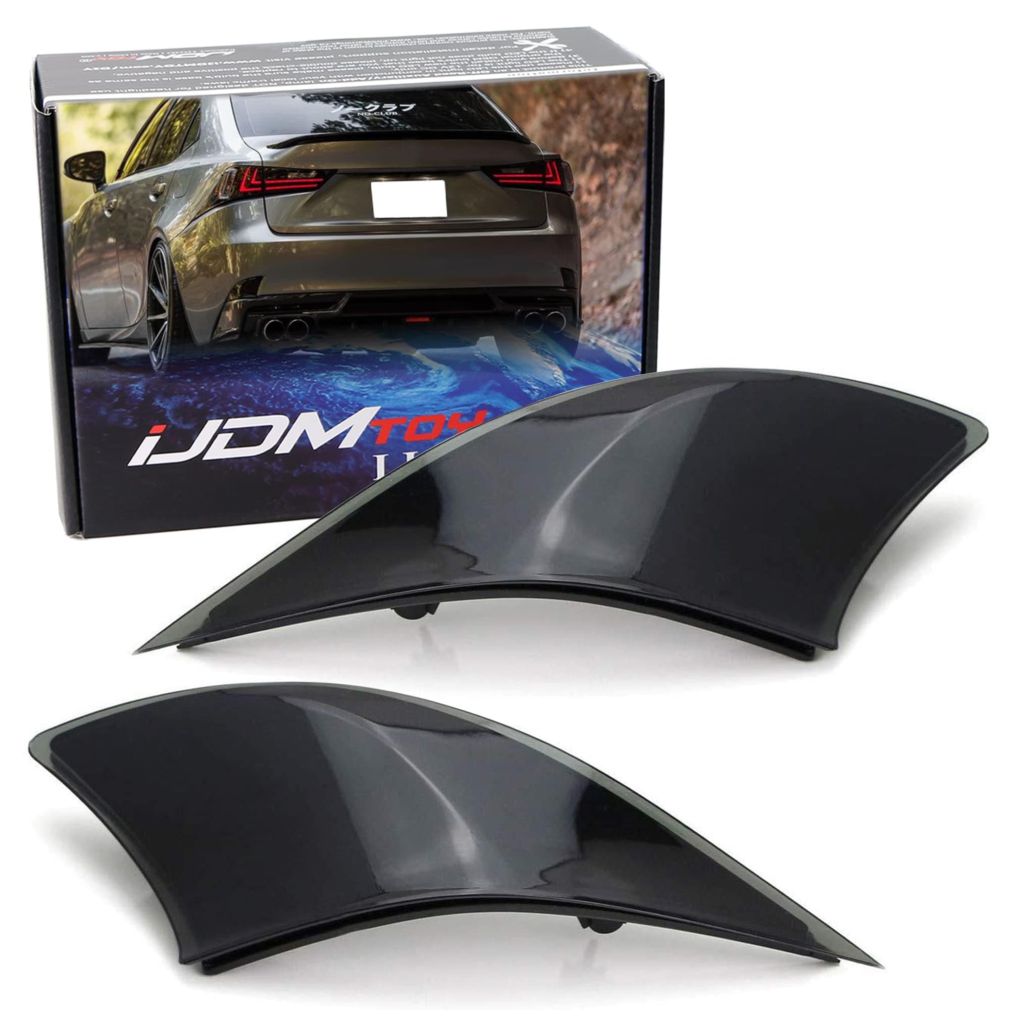 iJDMTOY Smoked Lens Rear Bumper Reflector Lenses Compatible With 2014-2020 Lexus IS IS250 IS300 IS350 IS200t IS-F, OE-Spec LH RH Assembly