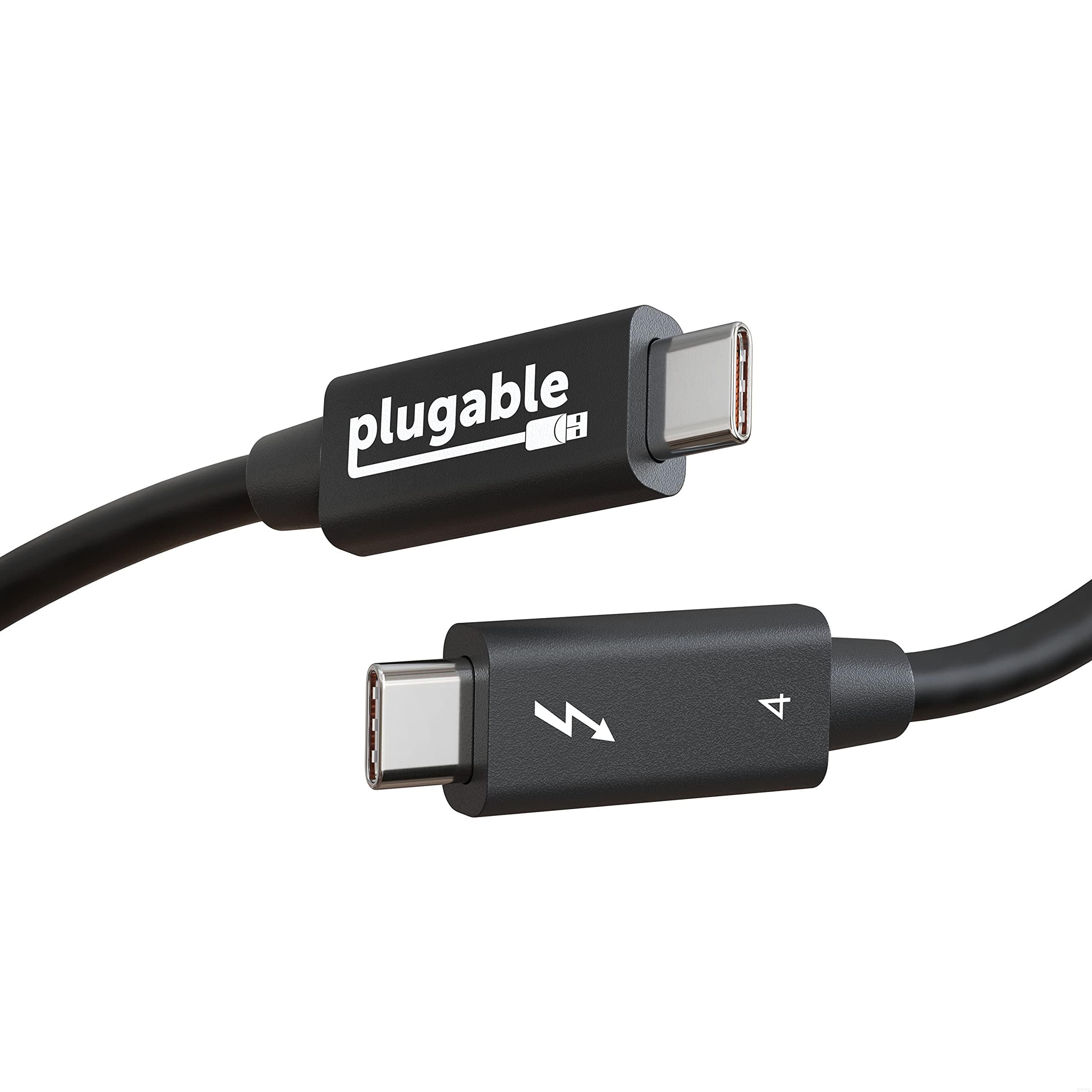 Plugable Thunderbolt 4 Cable [Thunderbolt Certified] 6.4ft USB4 Cable with 100W Charging, Single 8K or Dual 4K Displays, 40Gbps Data Transfer, Compatible with Thunderbolt 4, USB4, Thunderbolt 3, USB-C