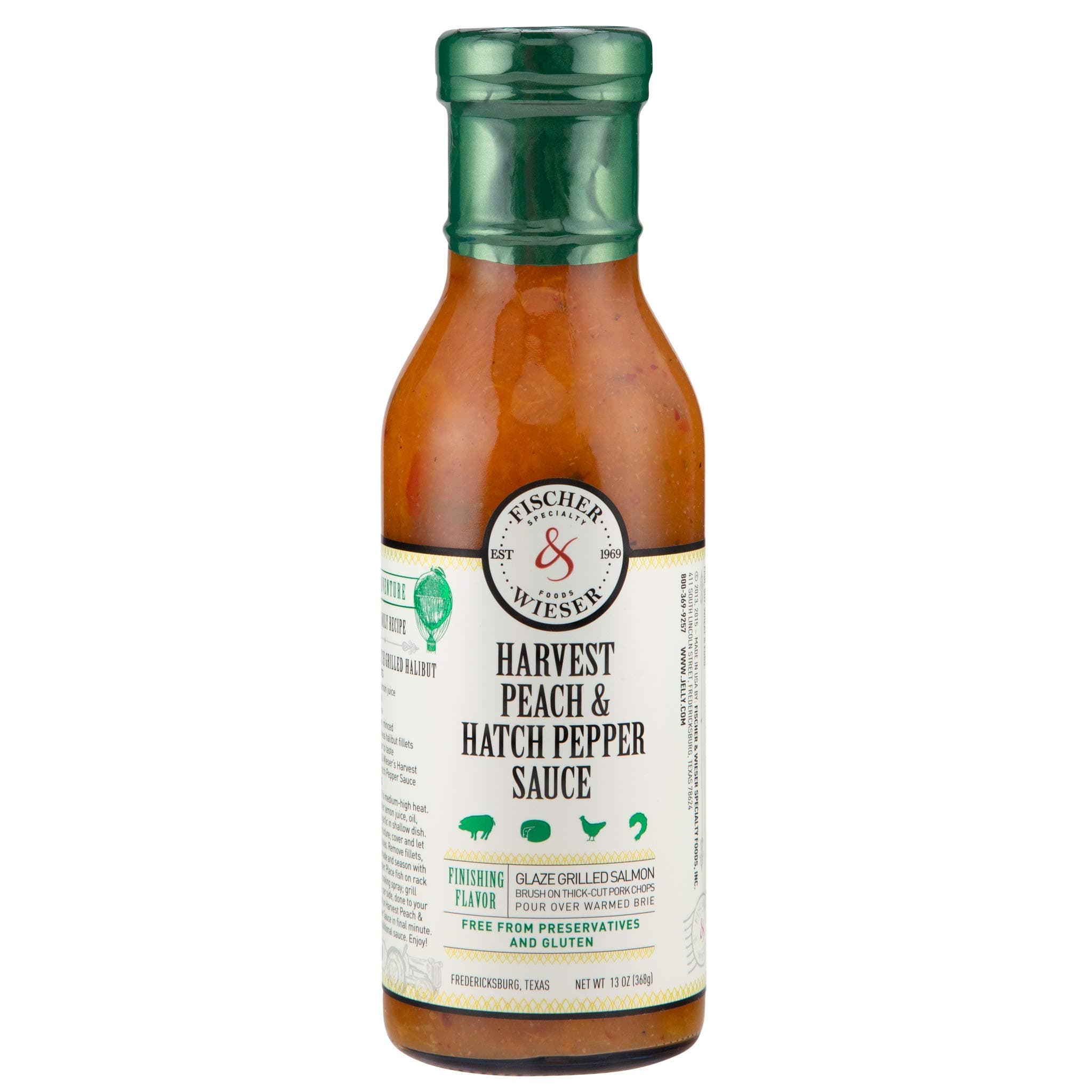 Fischer & Wieser Harvest Peach & Hatch Pepper Sauce, 13 Oz., Pack Of 6