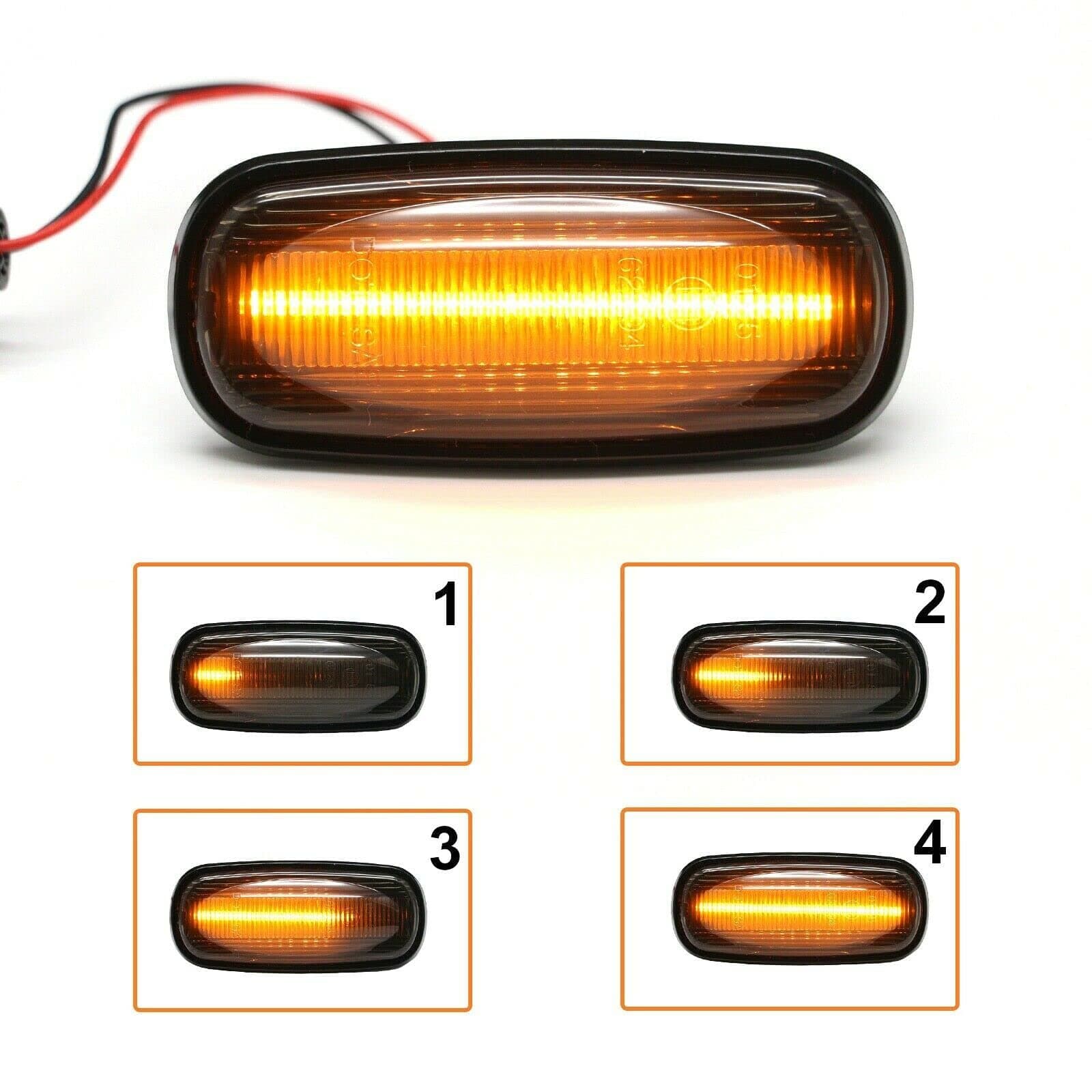 VINSTAR SEQUENTIAL SMOKED LENS LED SIDE MARKER LIGHTS COMPATIBLE WITH LAND ROVER DEFENDER TD5 / FREELANDER/DISCOVERY 2, PART # V-174304LG