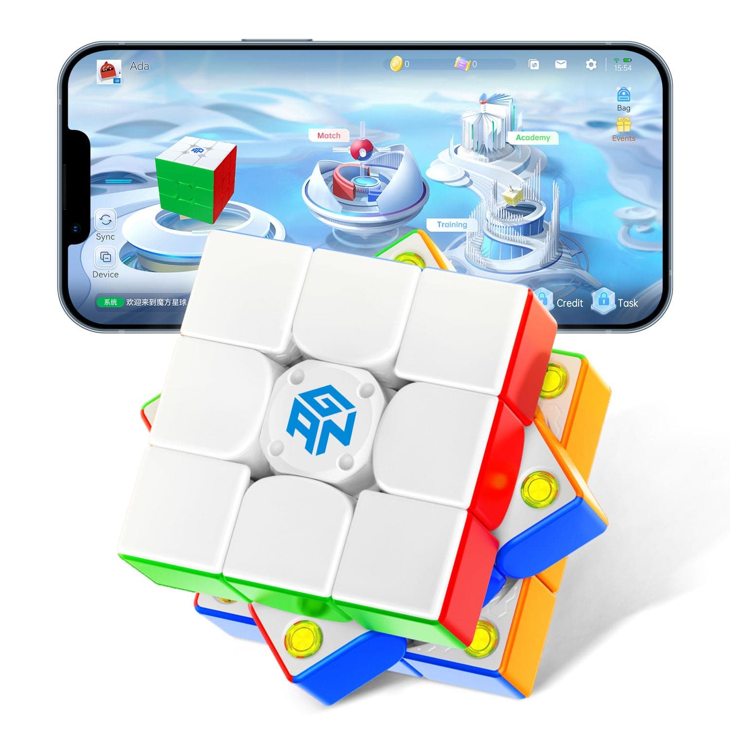 - 356 i Carry S Smart Cube Magnetic, 3x3 Speed Cube Intelligent Tracking & Replaceable Batteries with CubeStation App, Compatible with iOS 9.0+, Android 4.4+ Devices for Kids Beginner