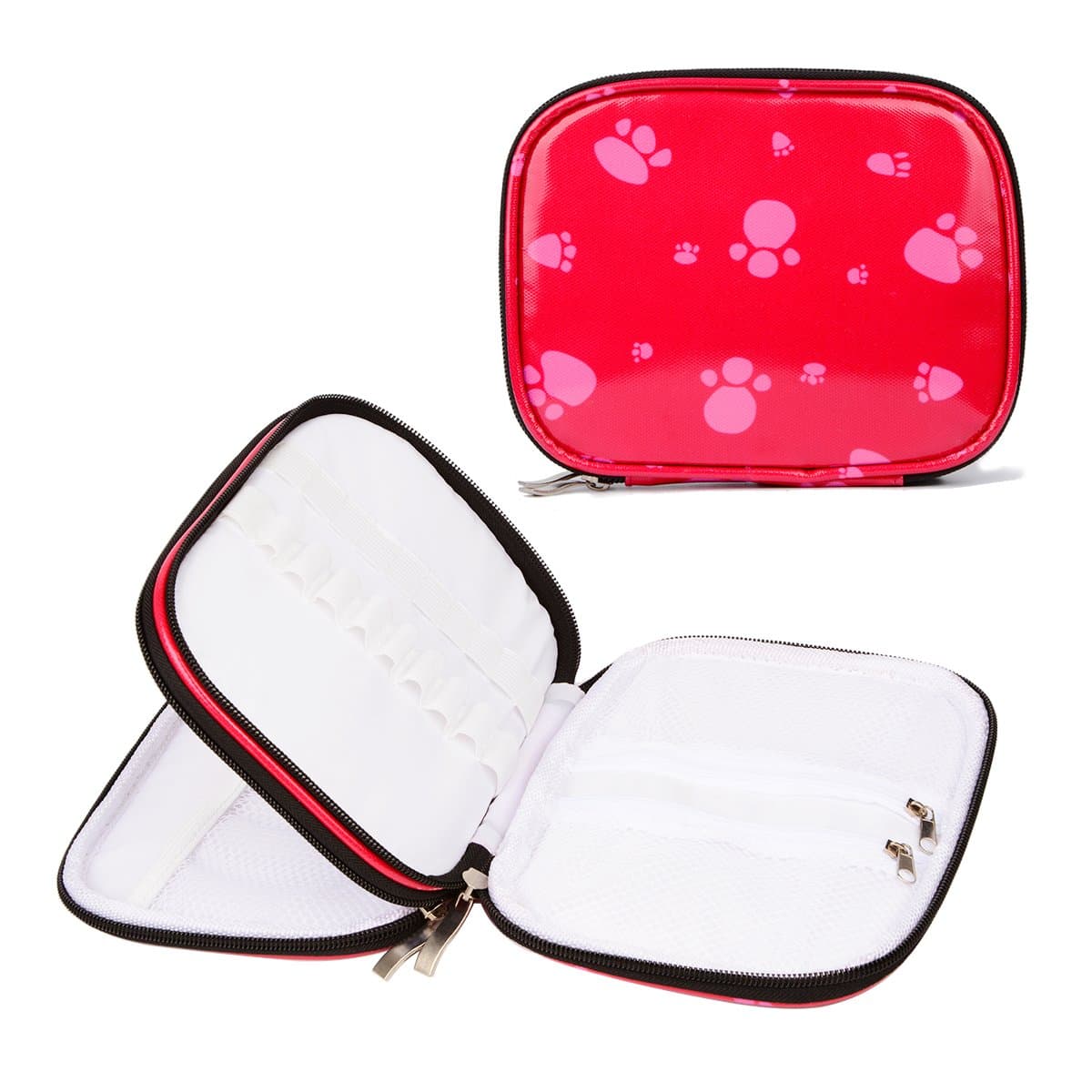 Crochet Hook Case, Hoshin Organizer Zipper Case for Crochet Hooks and Knitting Needles Accessories (No Accessories Included) (Rose Red)