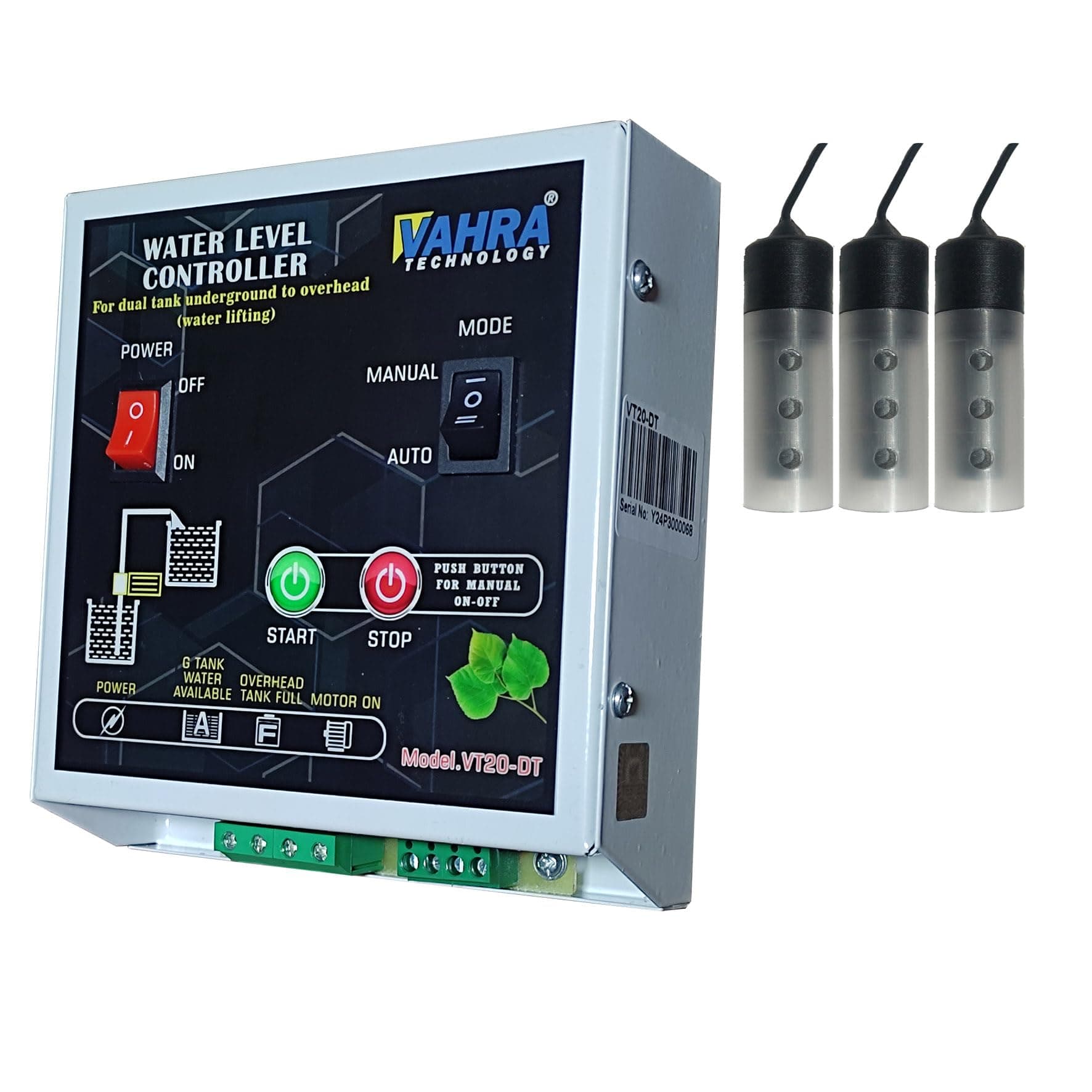 Fully Automatic for Over Head Tank Water Level Controller with 3 Sensor auto ON After Tank Level Down,auto Off After Tank Level Full,