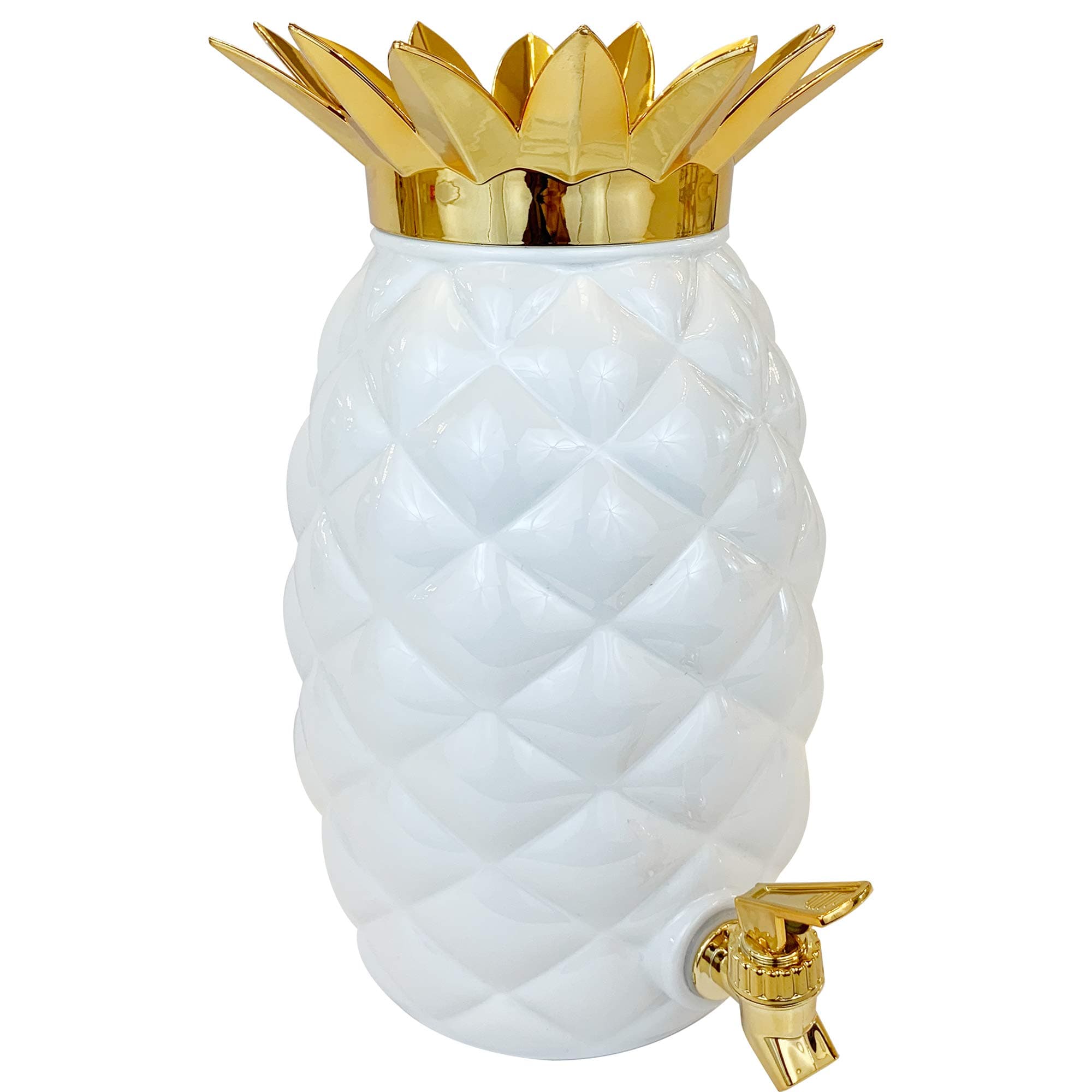 Island Genius Plastic Glam Pineapple Drink Dispenser, Hawaiian Luau Tropical Party Supplies Decoration