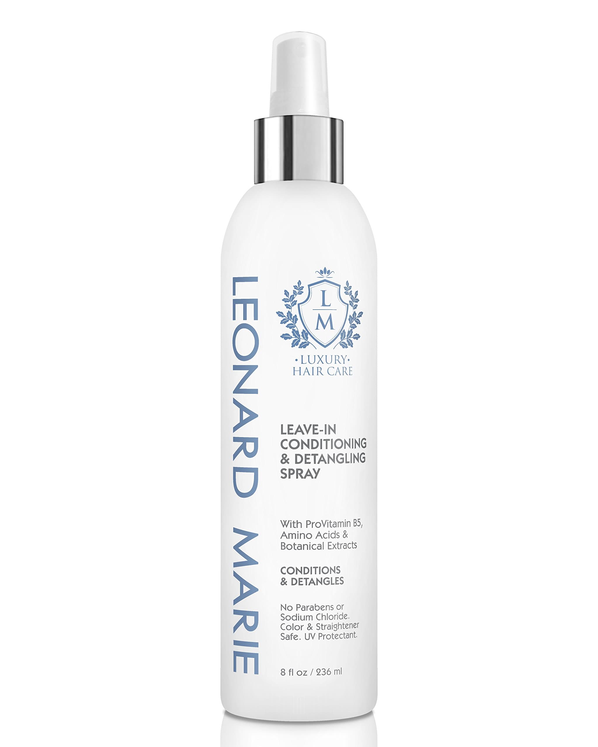 Leonard Marie Leave-In Conditioner Spray - Detangling Spray with ProVitamin B5 and Amino Acids Plus UV Protection, Safe for Color Treated Hair - Conditioning and Nourishing