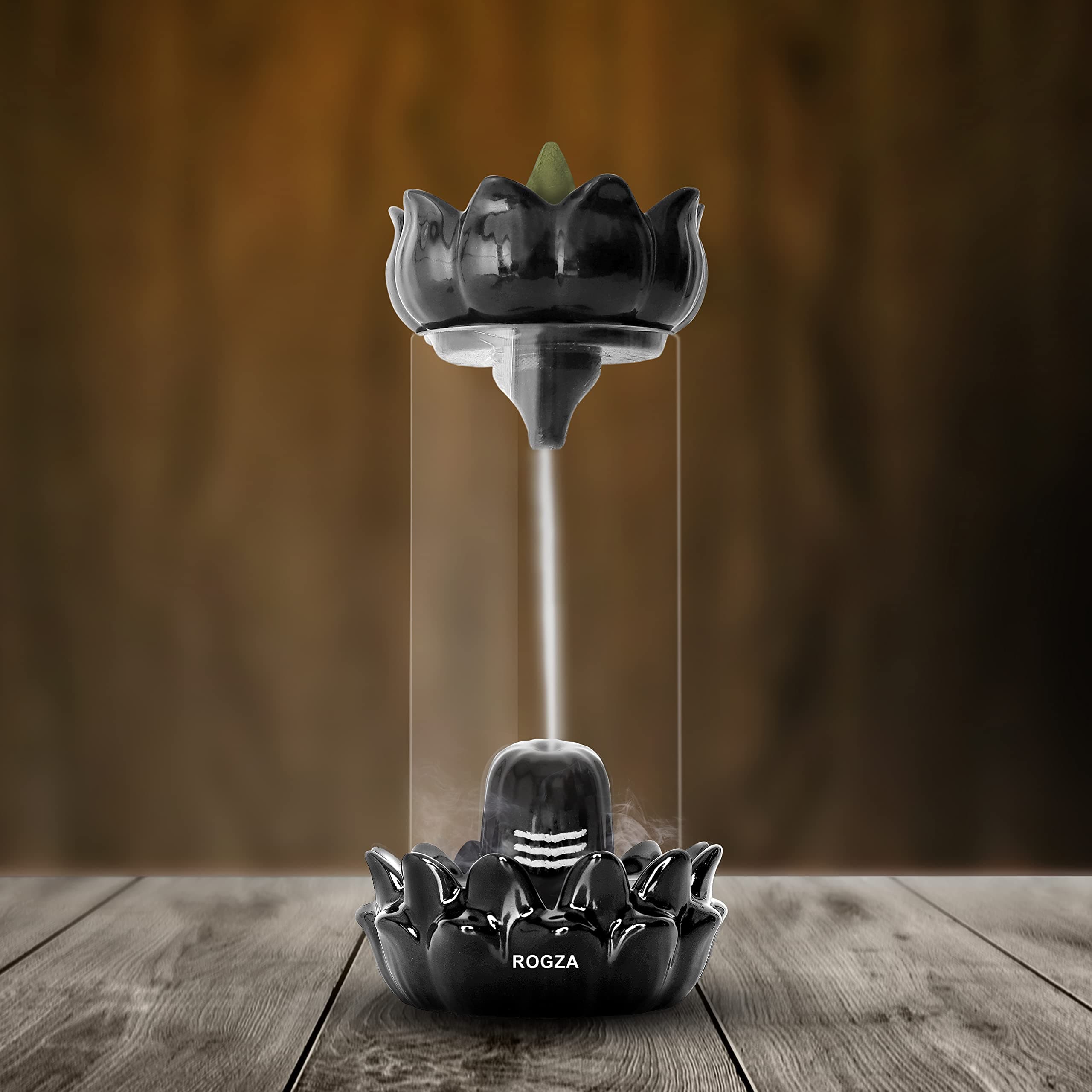 Ceramic Shivling Design, Smoke Backflow Incense Burner Cone Incense Holder With 30 Backflow Incense Cones(Multi Color)(Round)