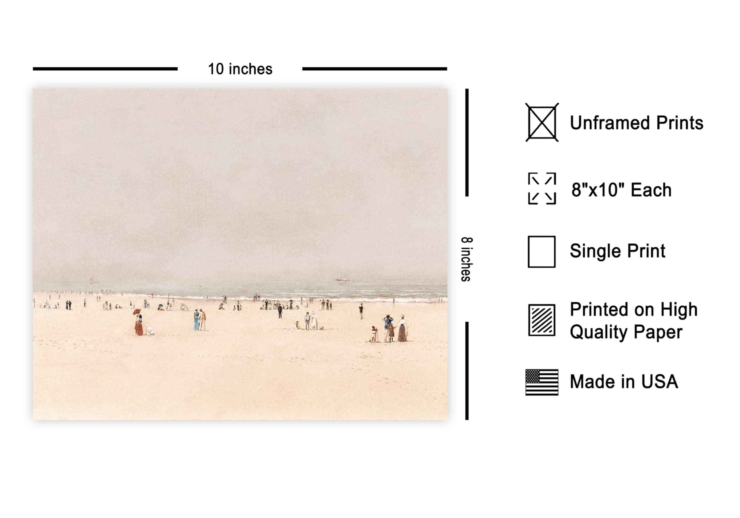 Poster Master Vintage Sand Sea and Sky A Summer Fantasy Poster - Retro Beach Print - Vacation Art - Landscape Art - Gift for Men & Women - Wall Decor for Ocean or Beach House - 8x10 UNFRAMED Wall Art