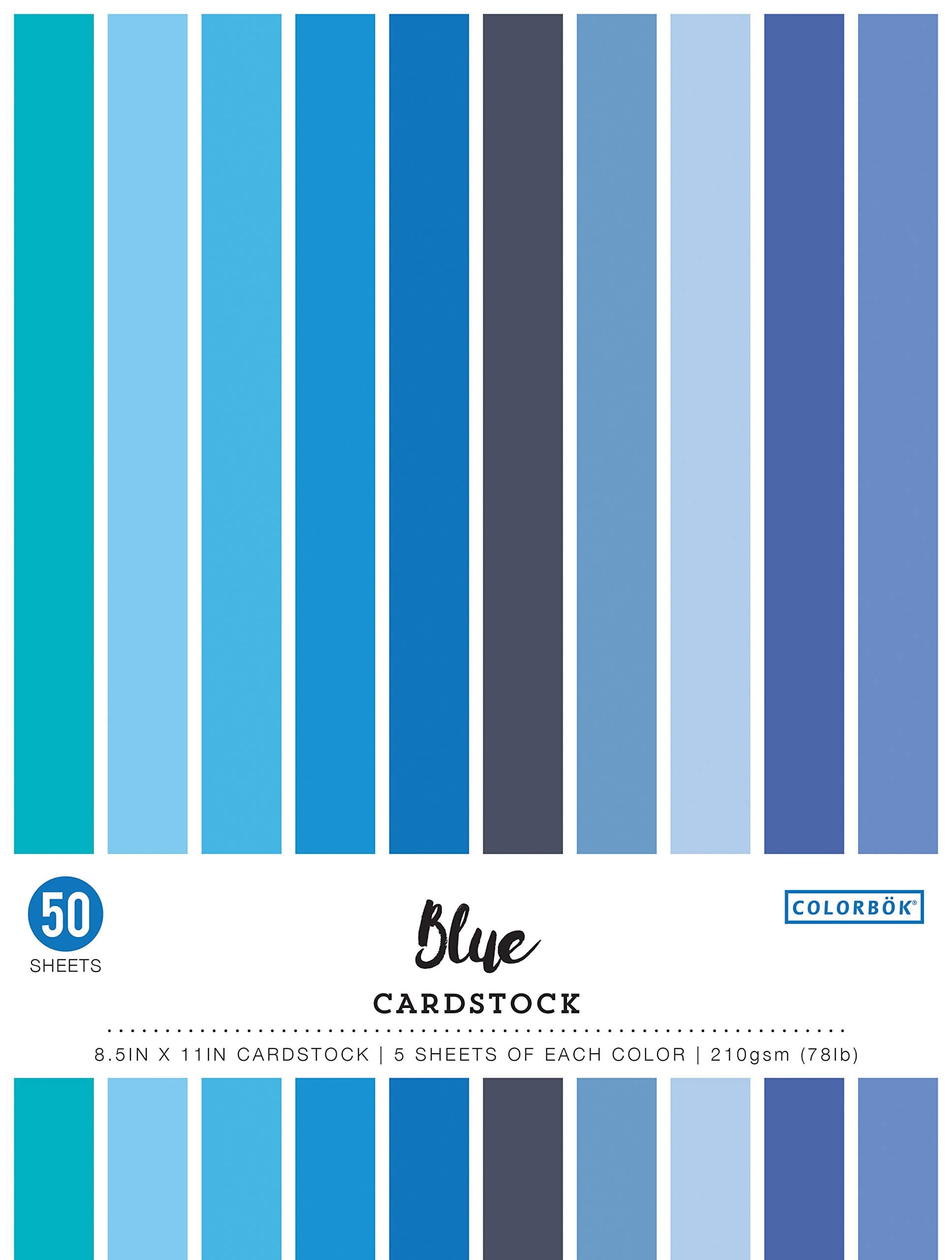 Colorbok 8.5in Smooth Cardstock Blues, Multi-Colored