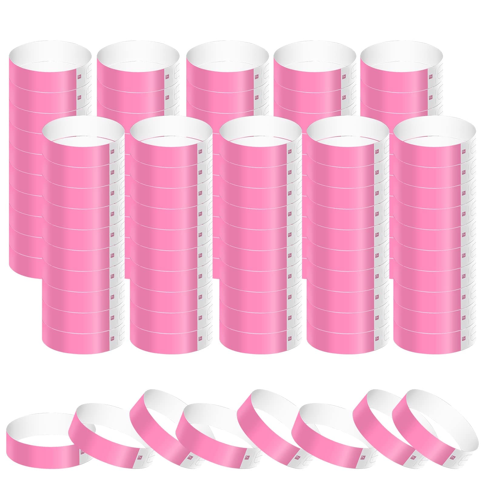1000 Pcs Paper Wristbands for Events, Waterproof Neon Wristbands Wrist Party Bands Entrance Wristbands Paper Bracelets for Events Music Festival Concert Contest (Pink)