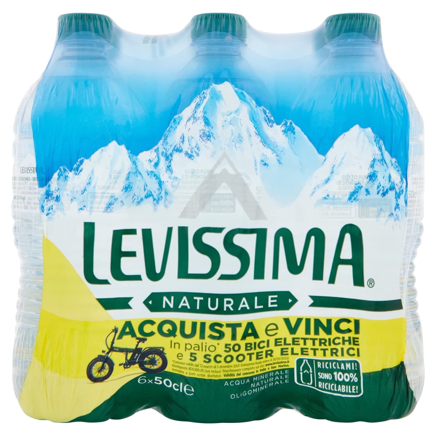 Levissima: Natural Spring Water * 16.9 Fluid Ounce (500ml) Bottles (Pack of 6) * [ Italian Import ]
