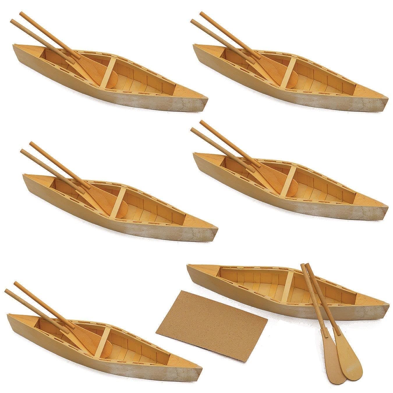 S&S Worldwide Wood Canoes w/Paddles, Unfinished, Decorate w/Paint, Markers or Stain-sold separately, Native American Craft, Multicultural, Nature Craft, for Kids, School, Camp, 11-1/2"Lx2"W. Pack of 6