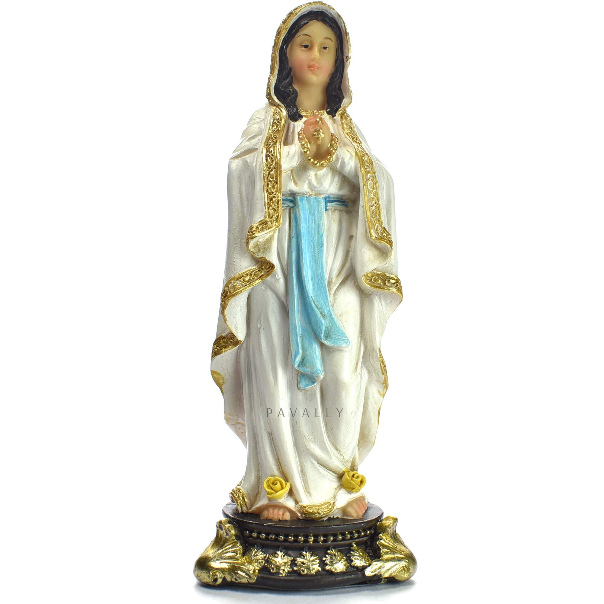 Pavally® OUR LADY OF LOURDES STATUE BLESSED VIRGIN MARY 12.7 cm (5") RESIN FIGURINE Miraculous Gift