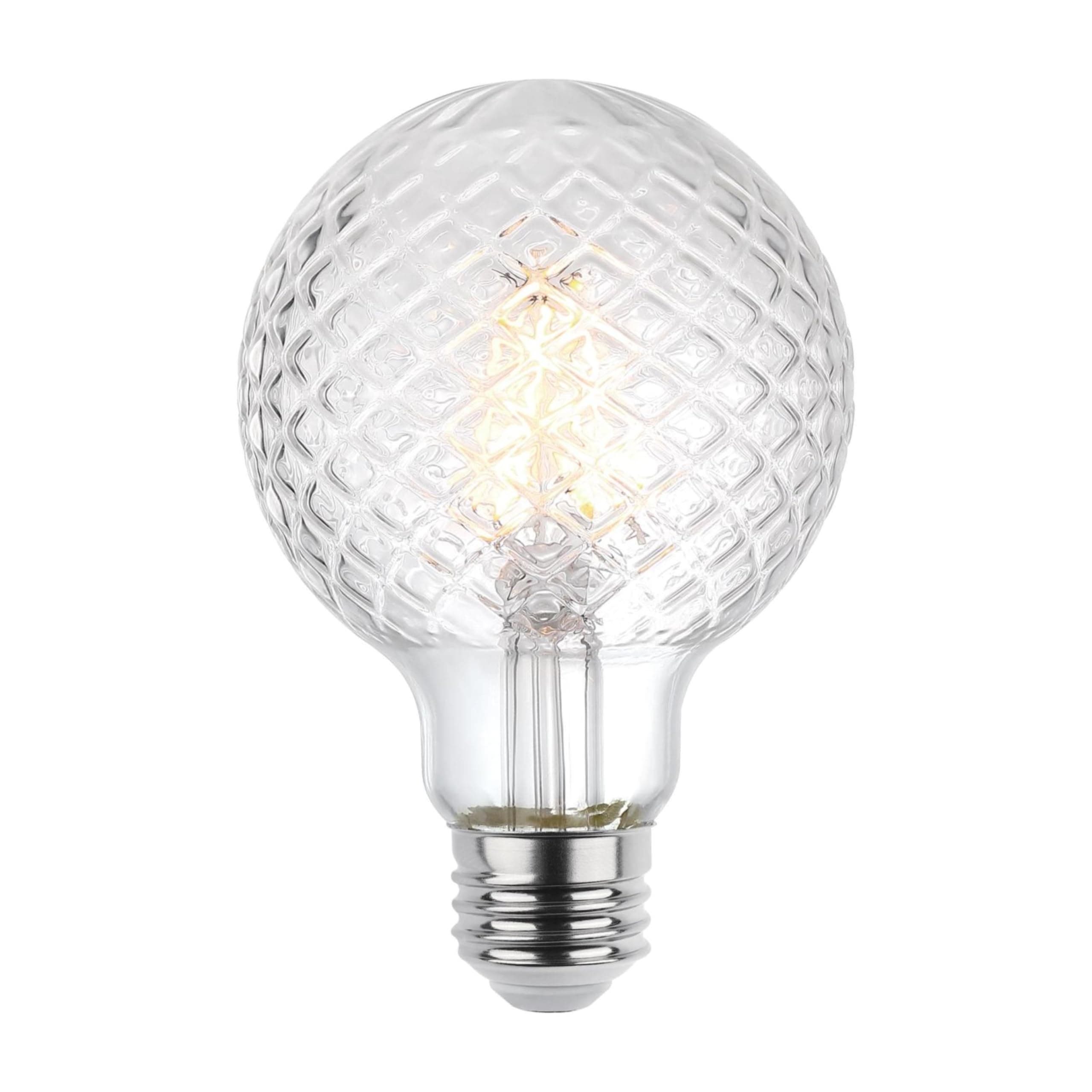 Westinghouse 5268000 5.5 Watt (40 Watt Equivalent) Cut Glass G25 Dimmable Clear Filament LED Light Bulb, Medium Base
