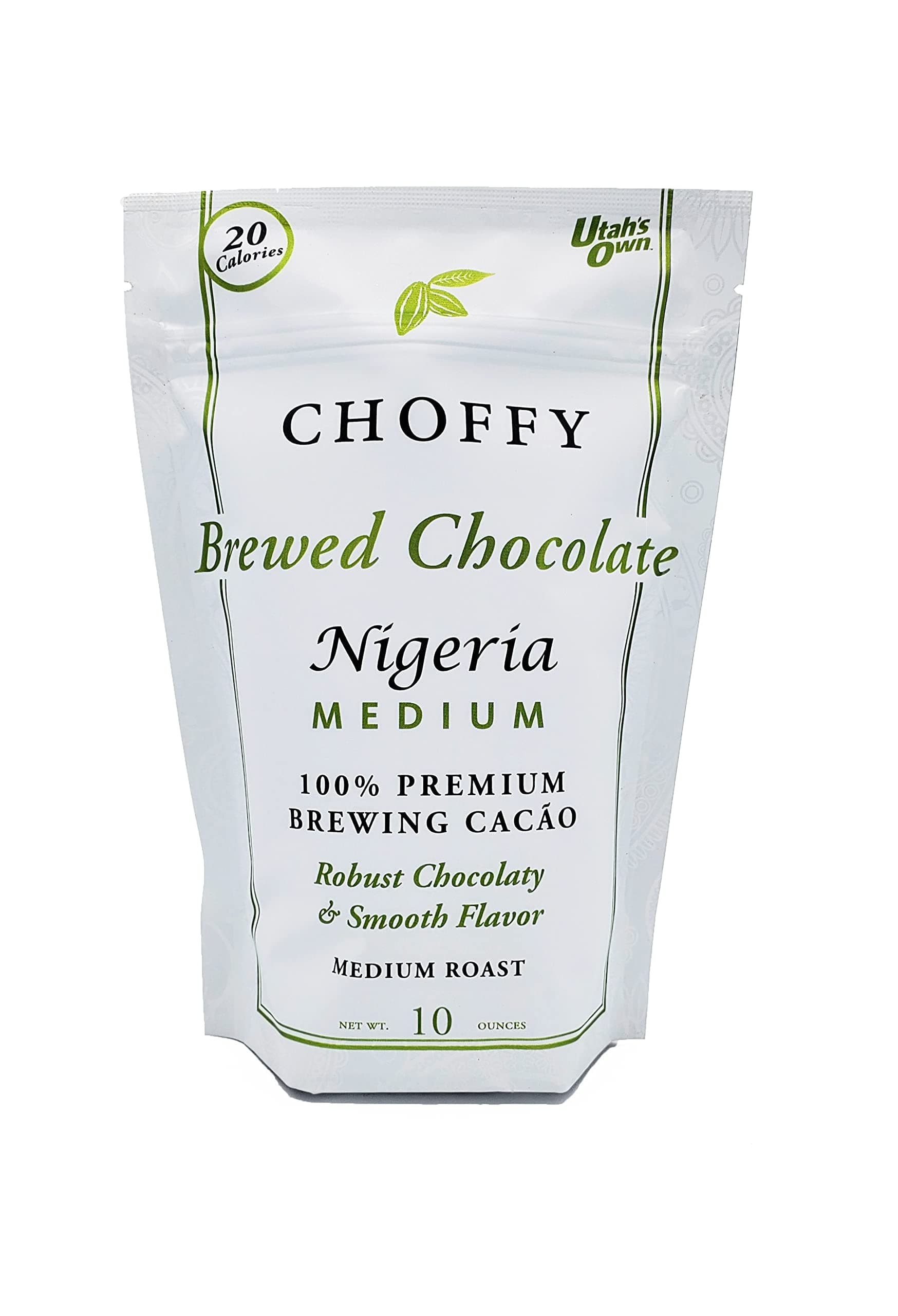 Choffy Brewed Cacao - Lighter Chocolate Lovers or Brewed Cacao Beginners (Nigeria Medium Roast, 10oz)