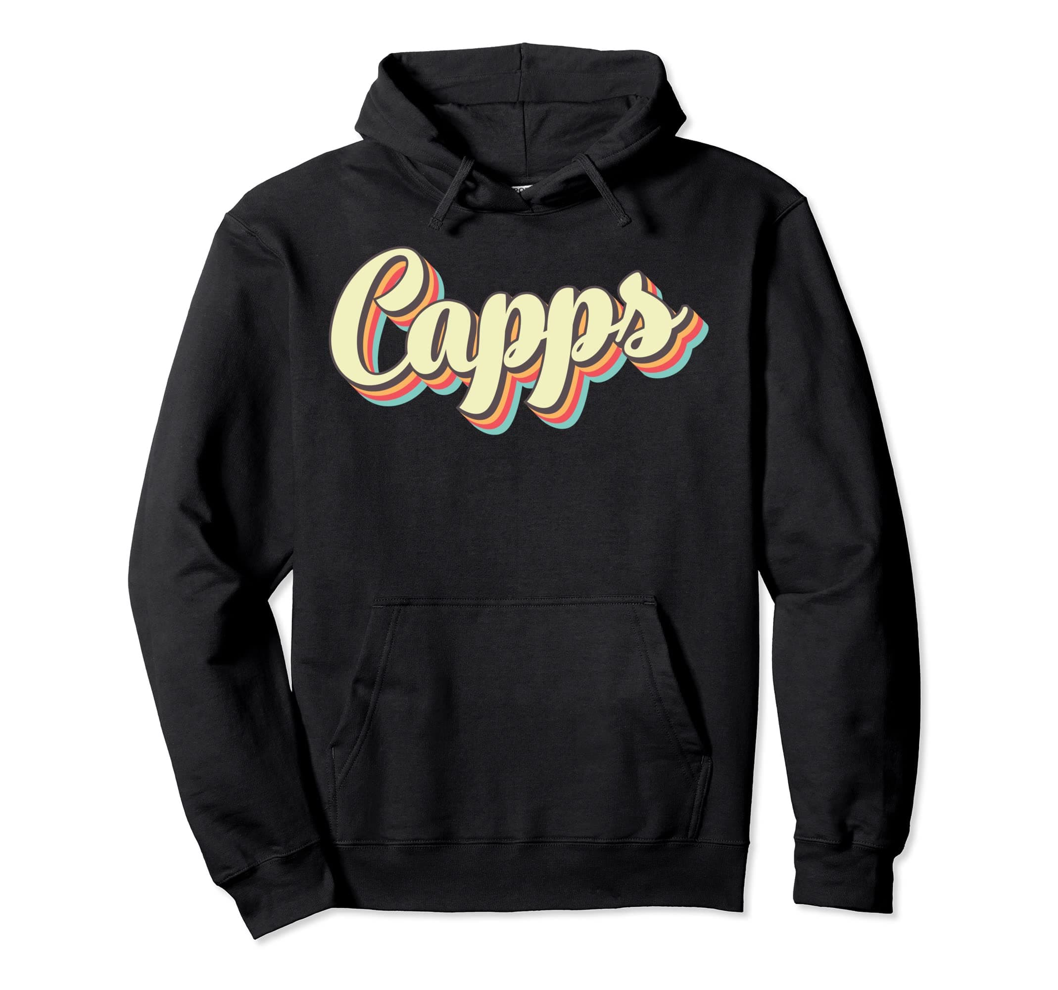Capps TShirt Retro Art Baseball Font Vintage Pullover Hoodie