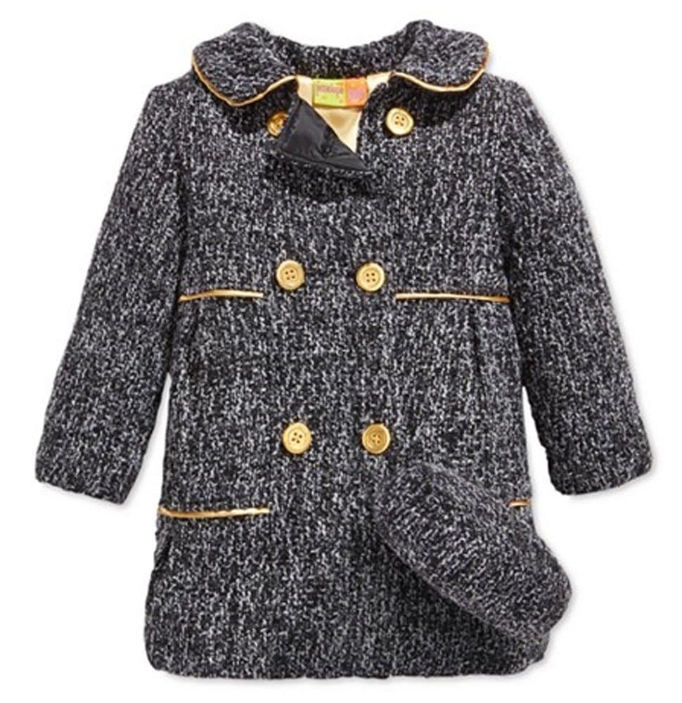 Penelope Mack Little Girl's Gold Button Coat with Hat