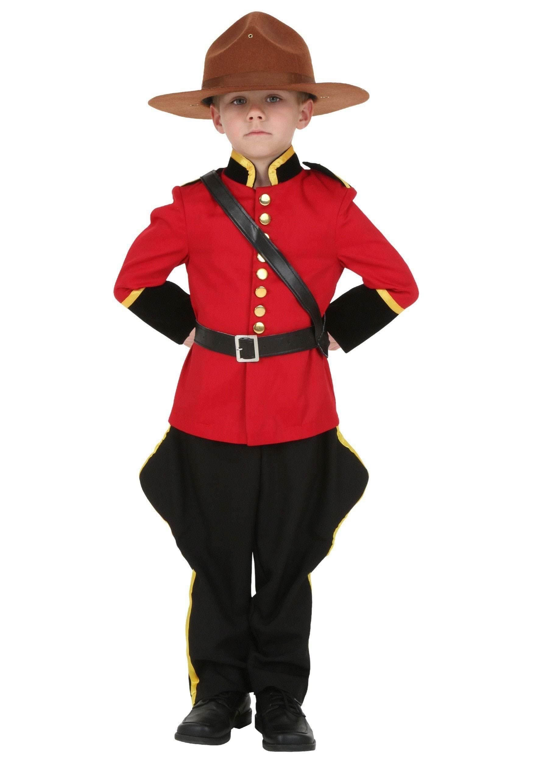 Toddler Canadian Mountie RCMP Costume - Red Jacket, Pants, Belt & Shoulder Strap