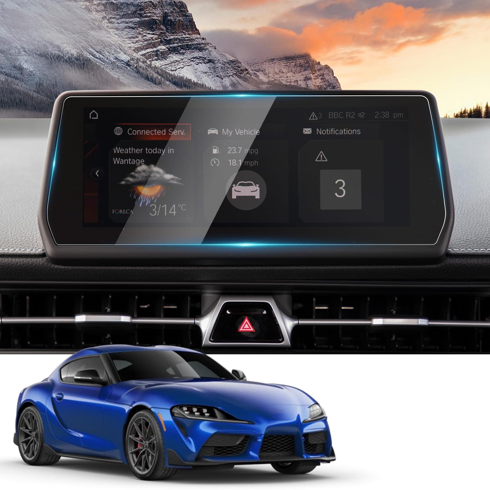 Supra Screen Protector Glass For 2020 2021 2022 2023 2024 2025 2026 Toyota Gr Supra(2.0, 3.0, 3.2, A90, A91, Mk5) 8.8'' Touchscreen Cover Saver Accessories Clear